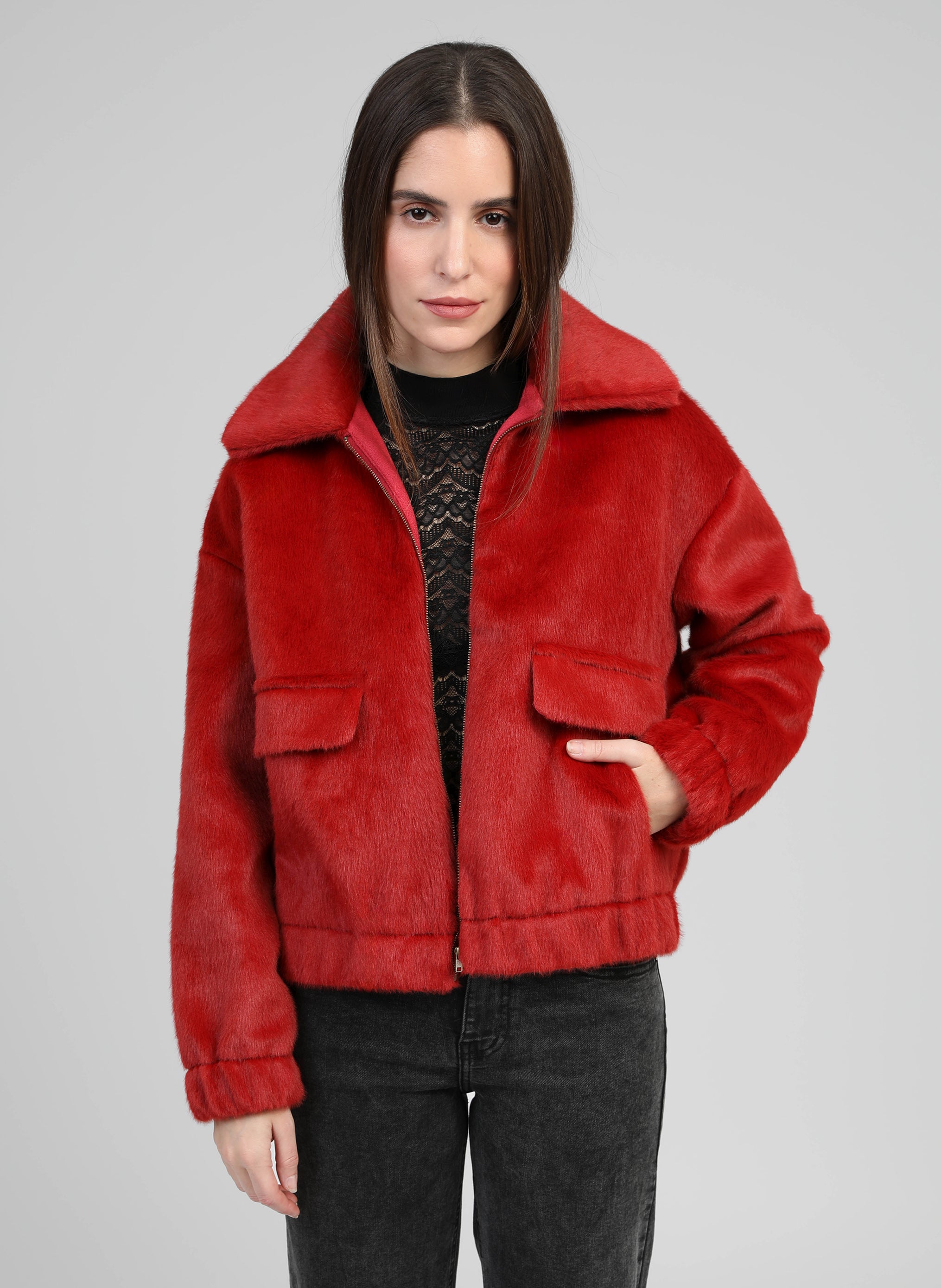 BLOUSON CANDYCE rouge