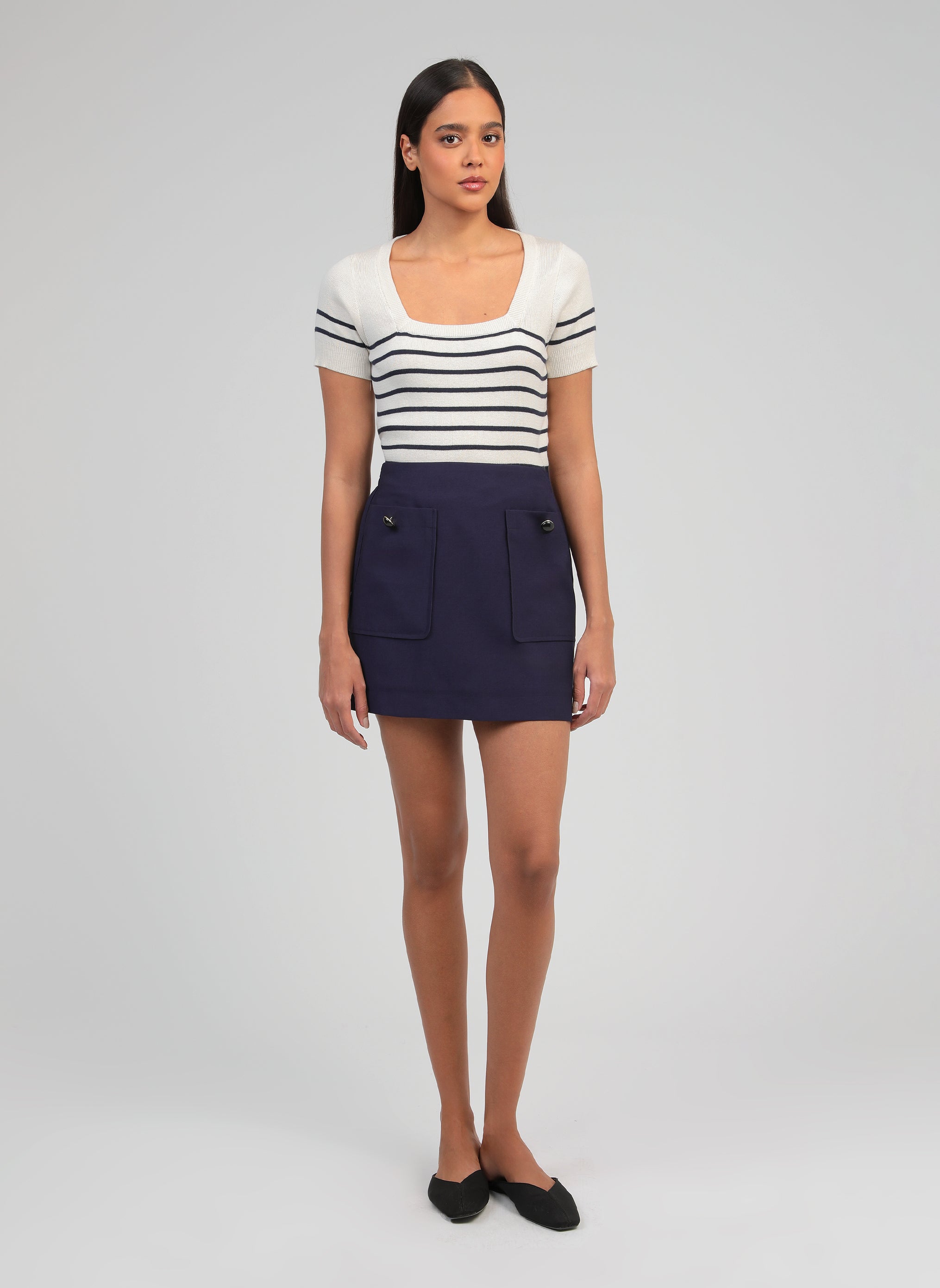 JUPE COURTE GILMANA marine