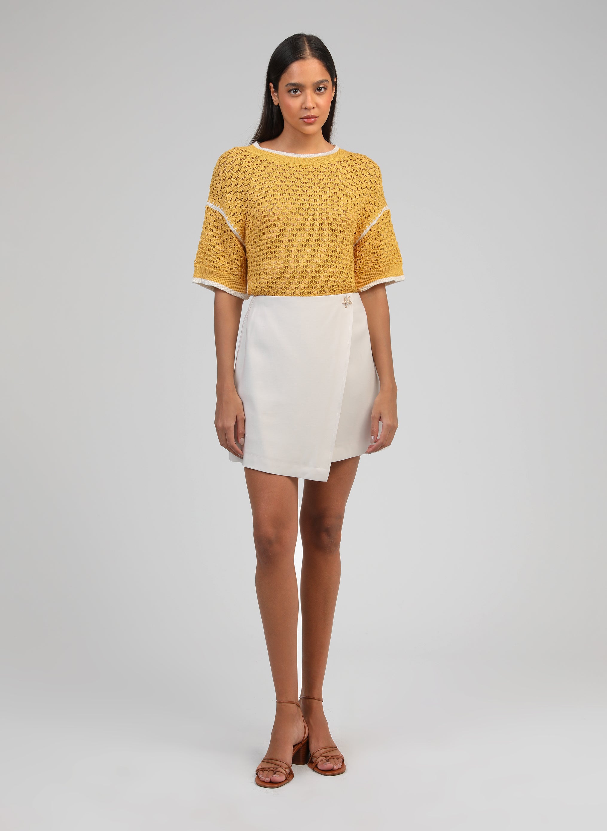 JUPE COURTE GIOVANI ecru