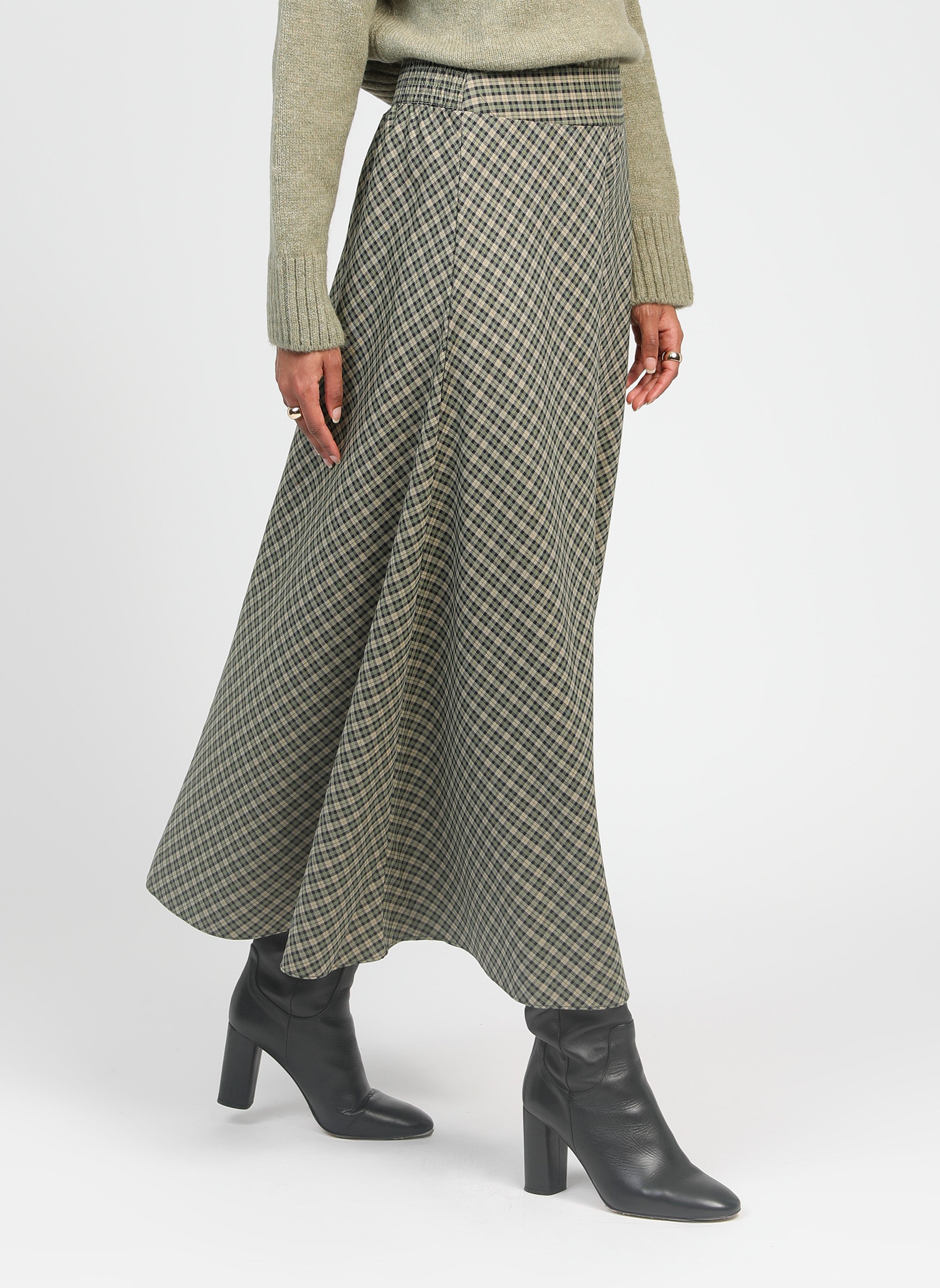 JUPE MIDI JALINE vert