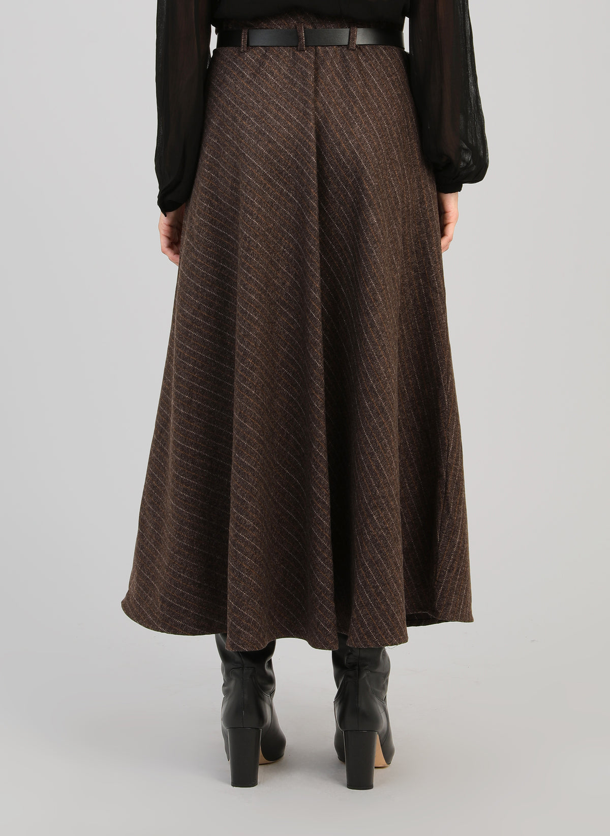 JUPE MIDI JOSELINA marron
