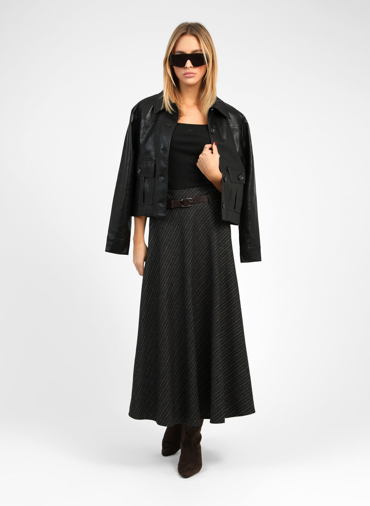 JUPE MIDI JOSELINA noir