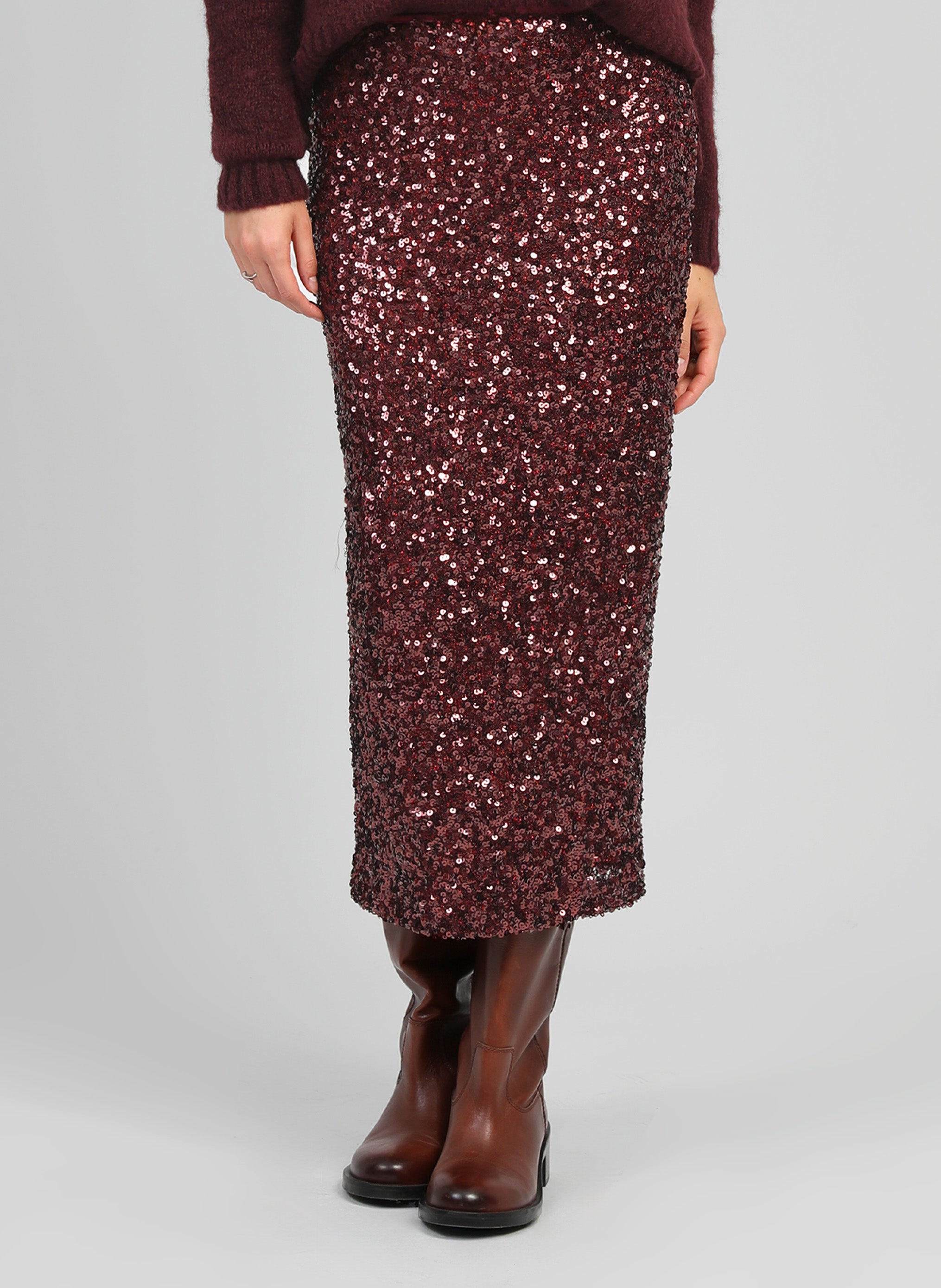 JUPE MIDI JURYLY wine