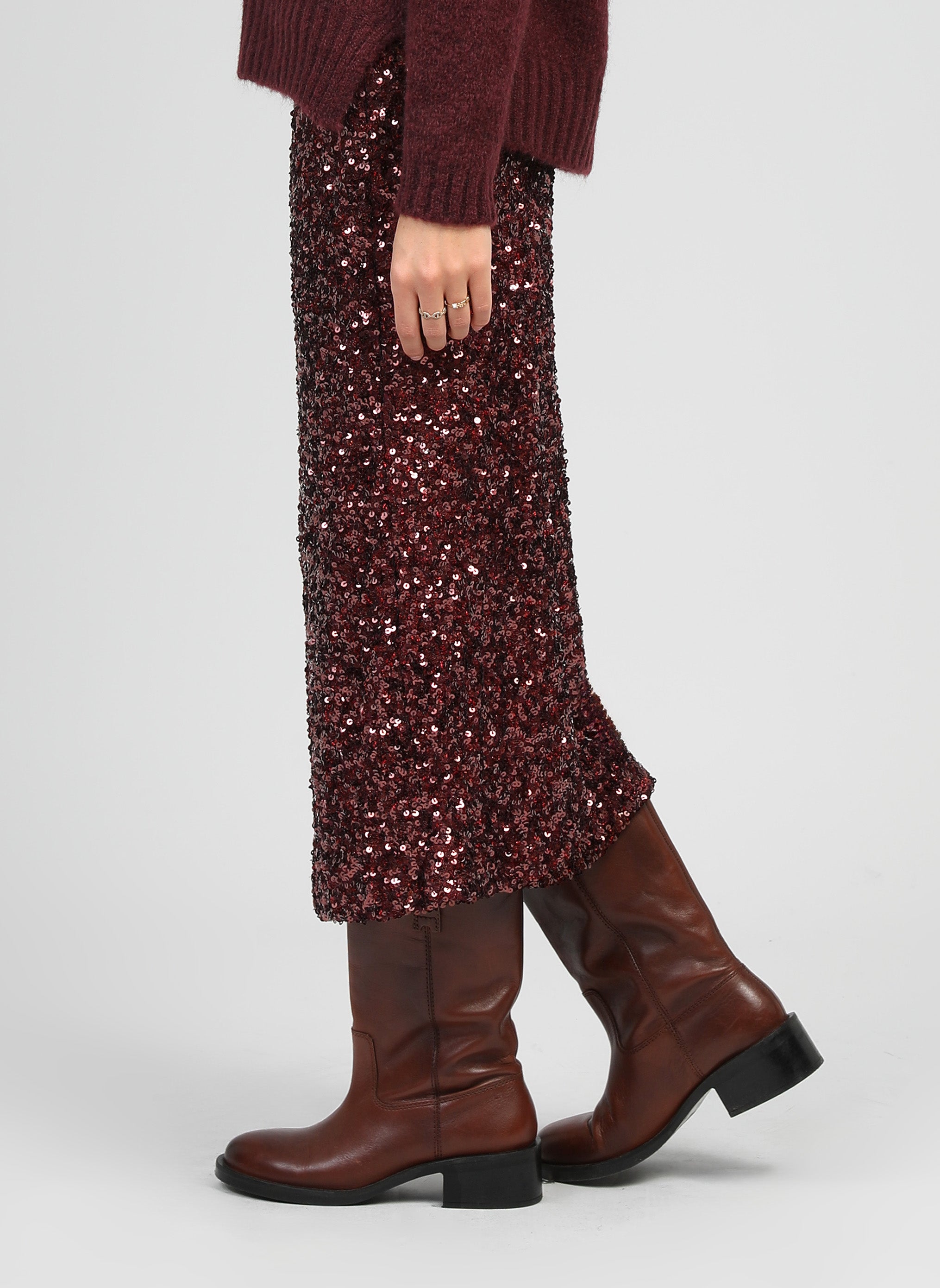 JUPE MIDI JURYLY wine