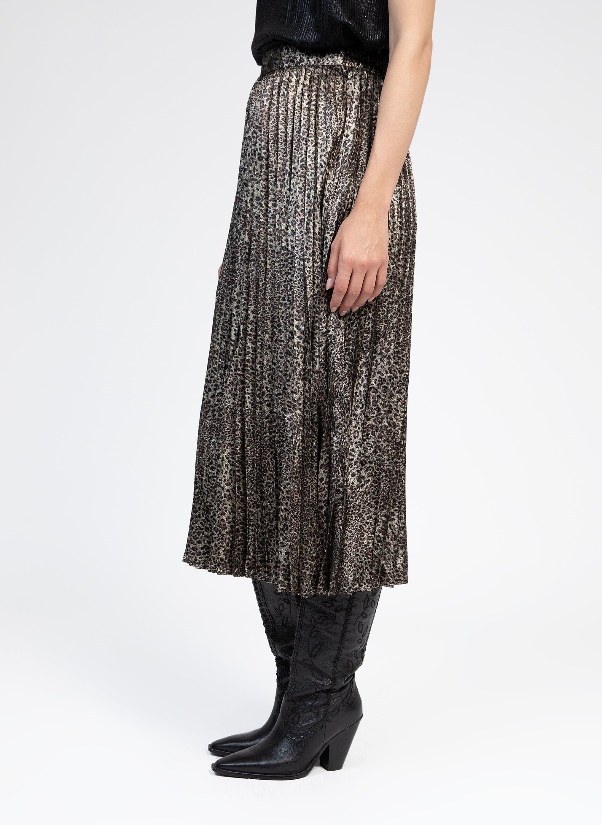 JUPE MIDI JUSTIVA leopard