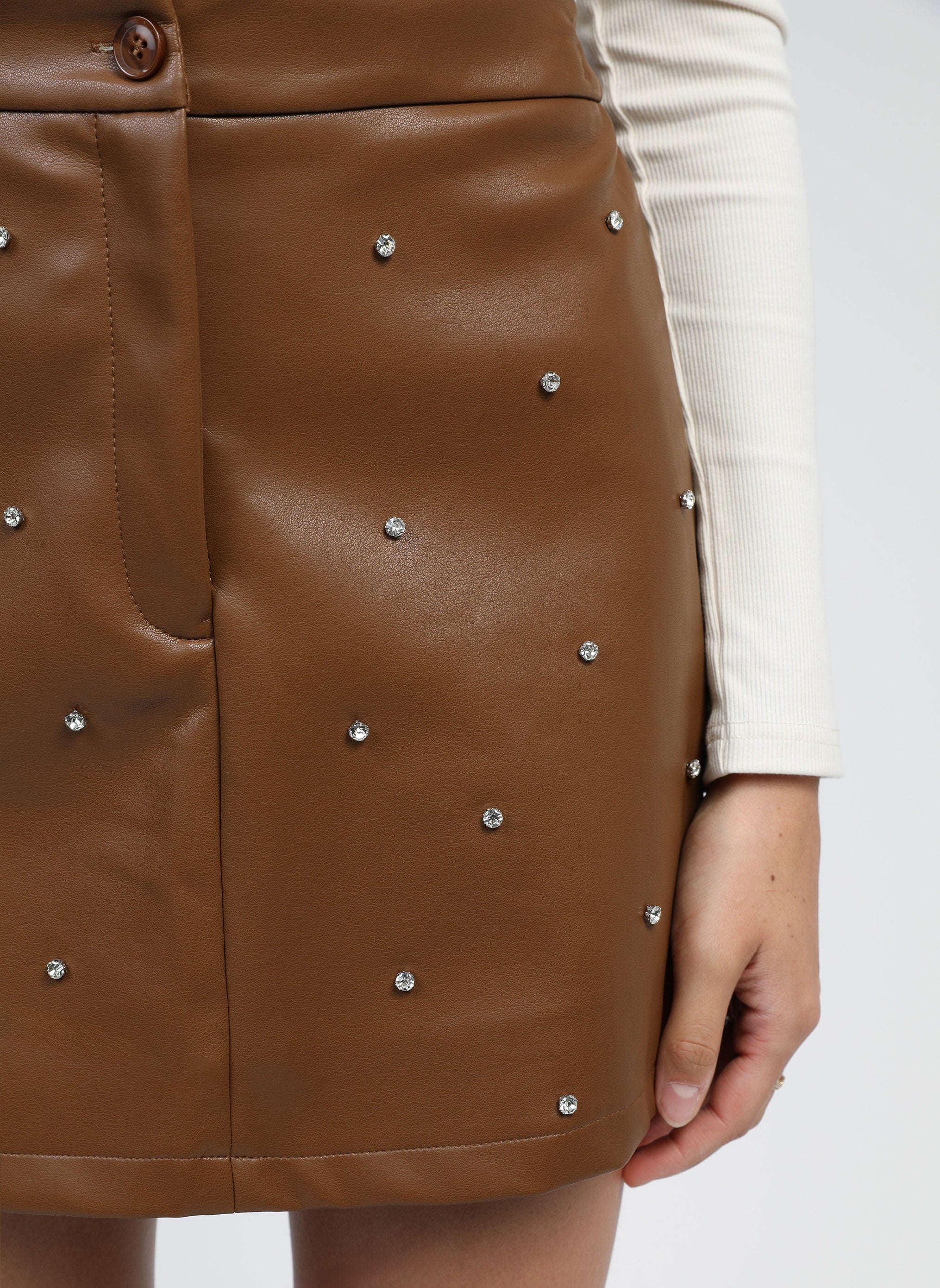 JUPE COURTE JUTINIA camel