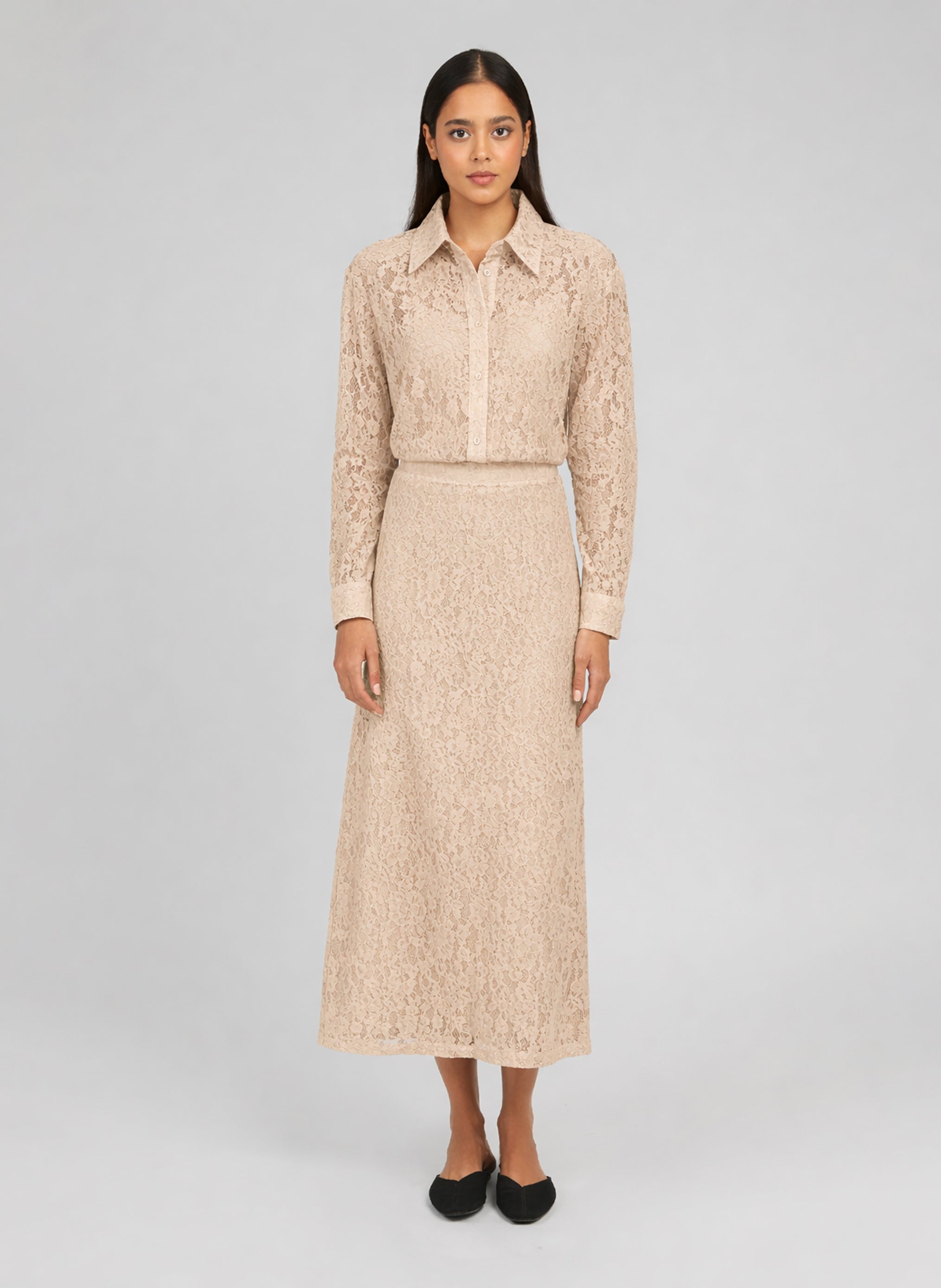 JUPE MIDI JUVYNA beige