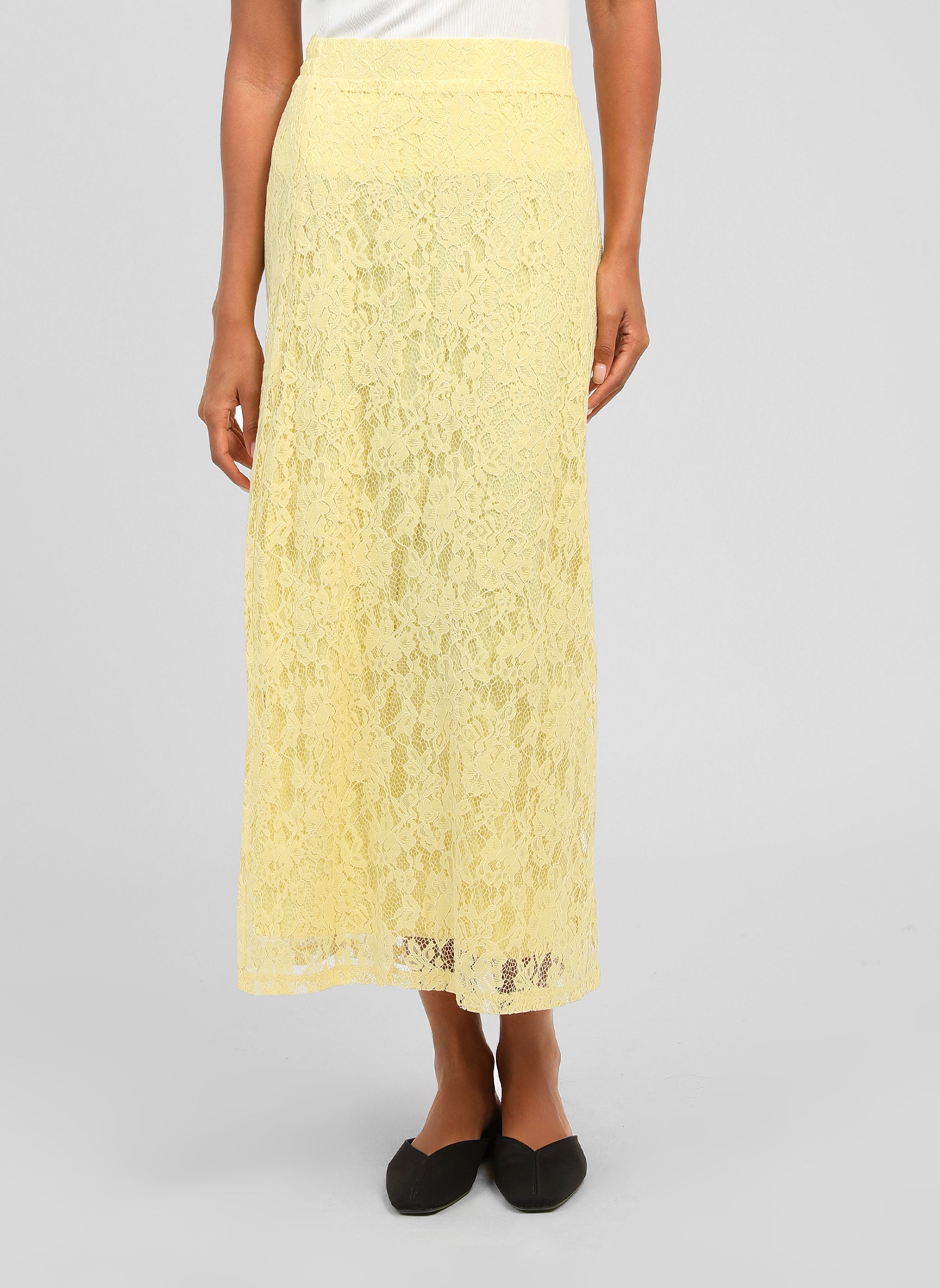 JUPE MIDI JUVYNA jaune