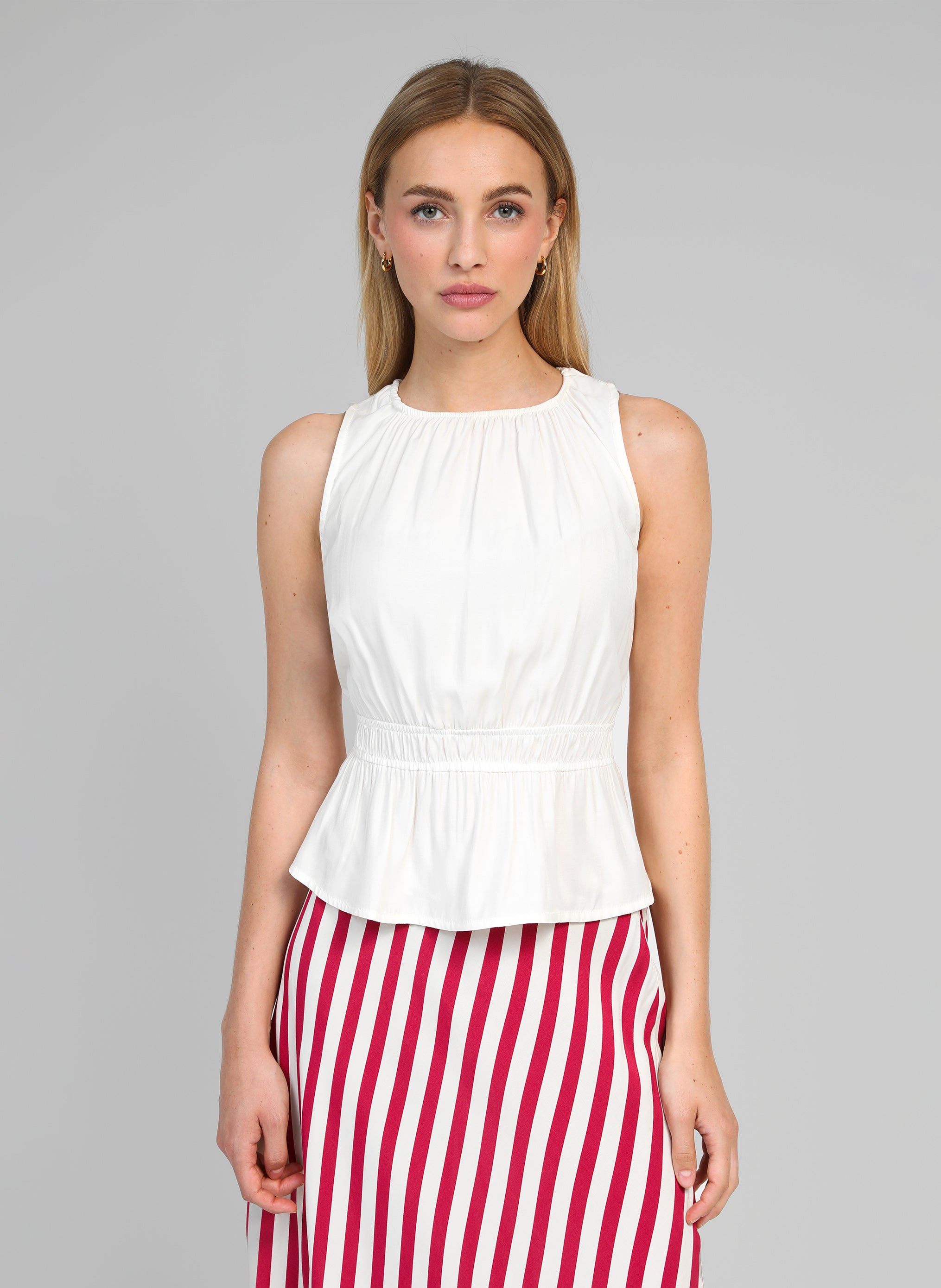 TOP KANDELA blanc casse