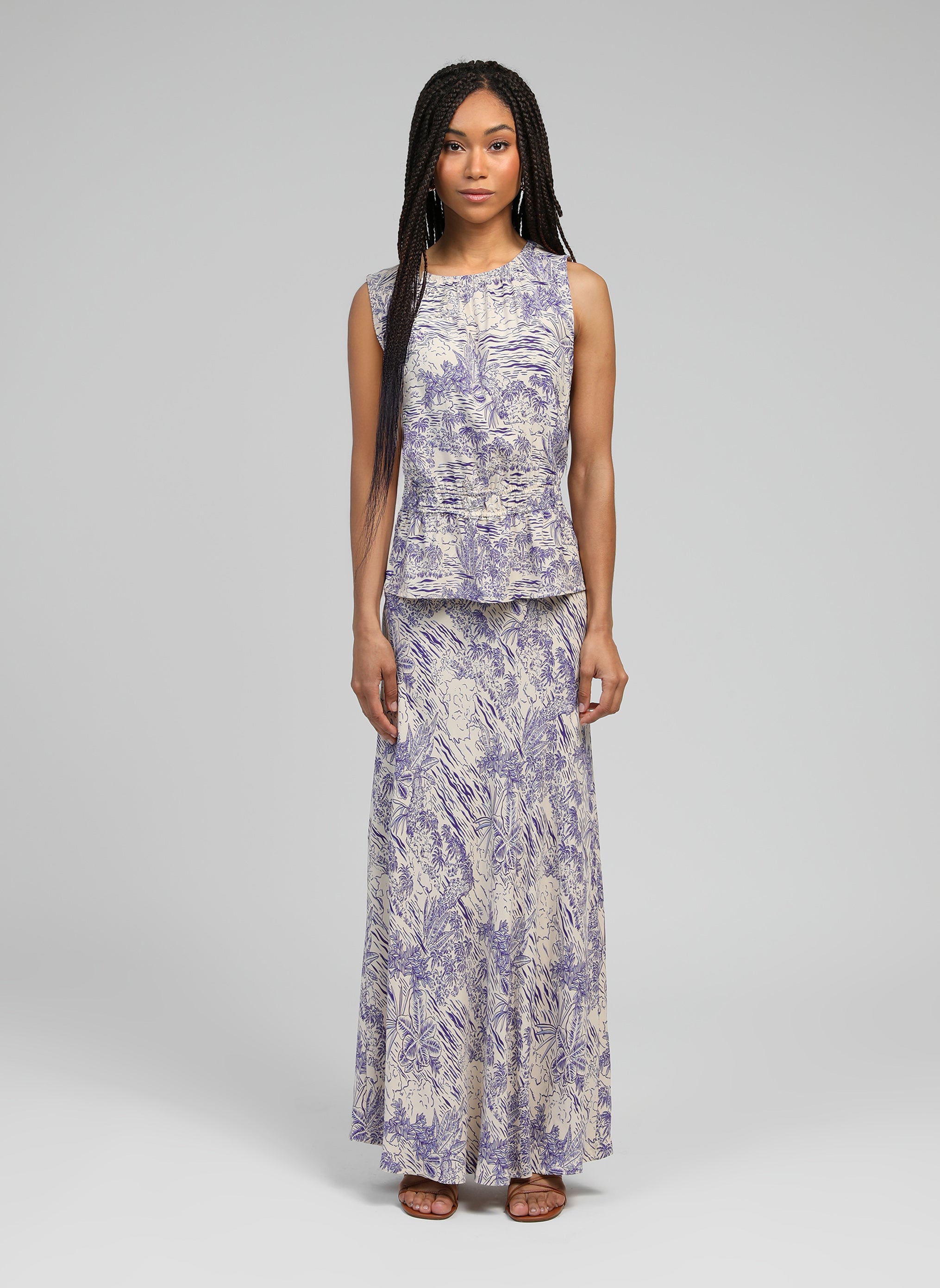 JUPE LONGUE GALVIMA sajo bleu