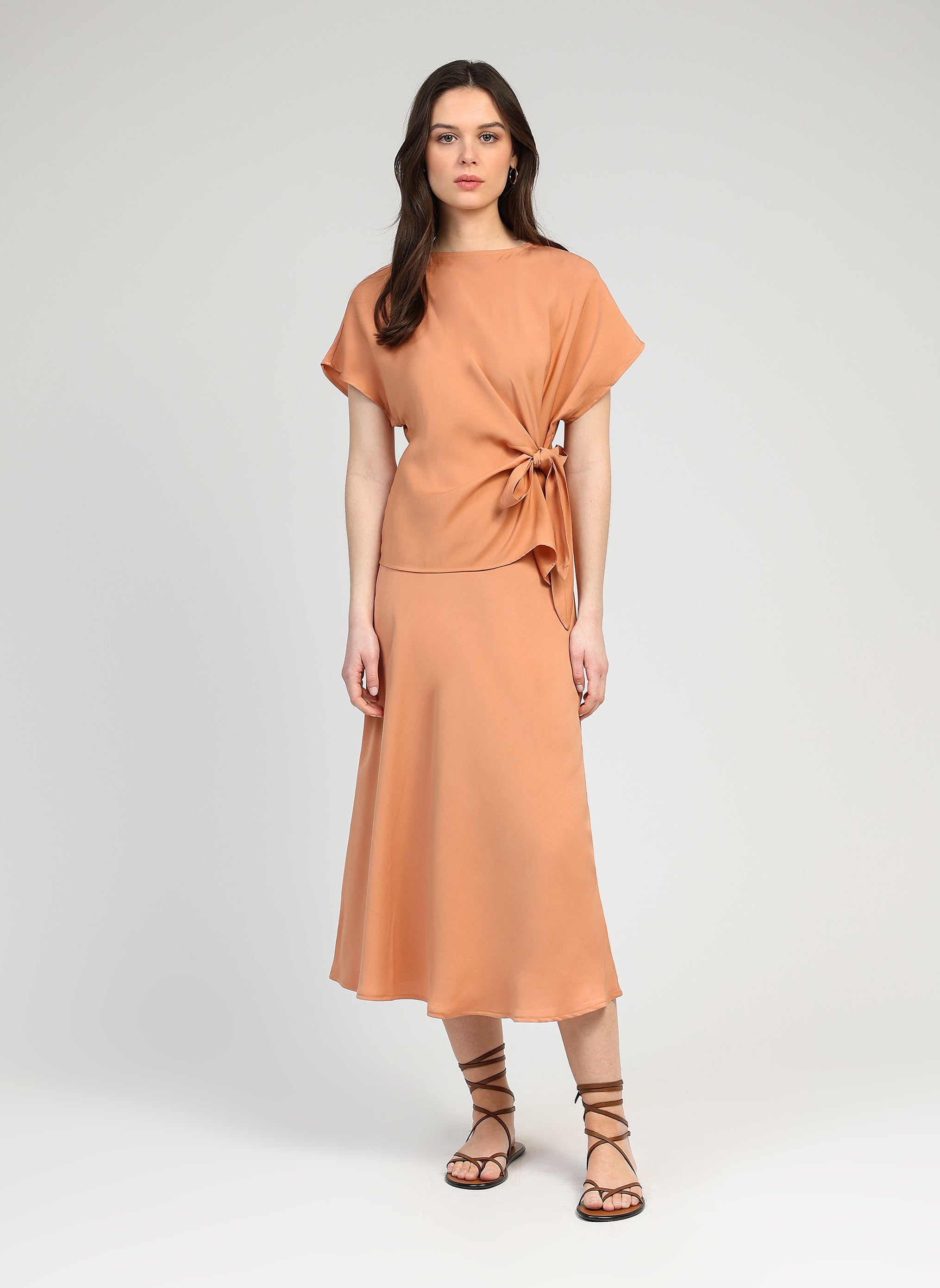 JUPE MIDI GALVY terracotta