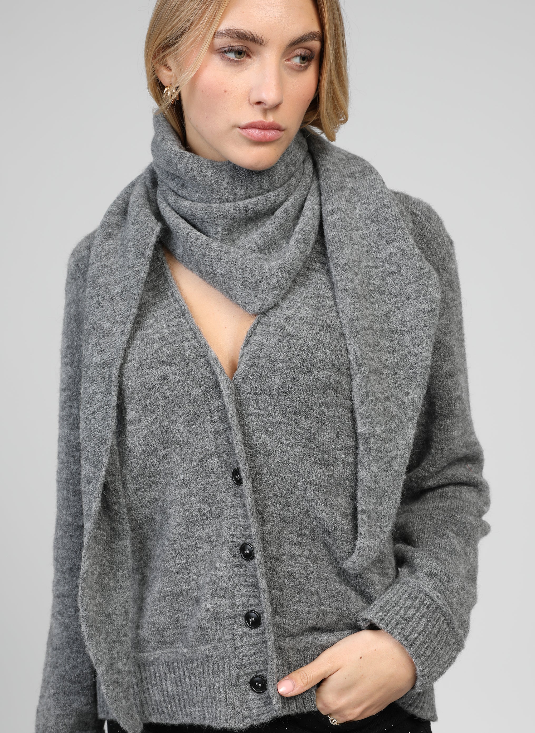 ECHARPE FRAGOLA gris chiné