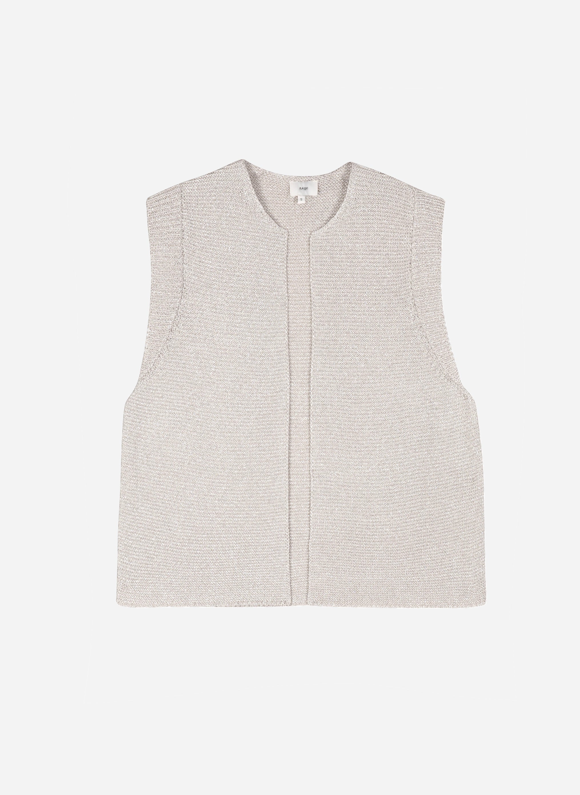 CARDIGAN SANS MANCHE LEGAYA or blanc