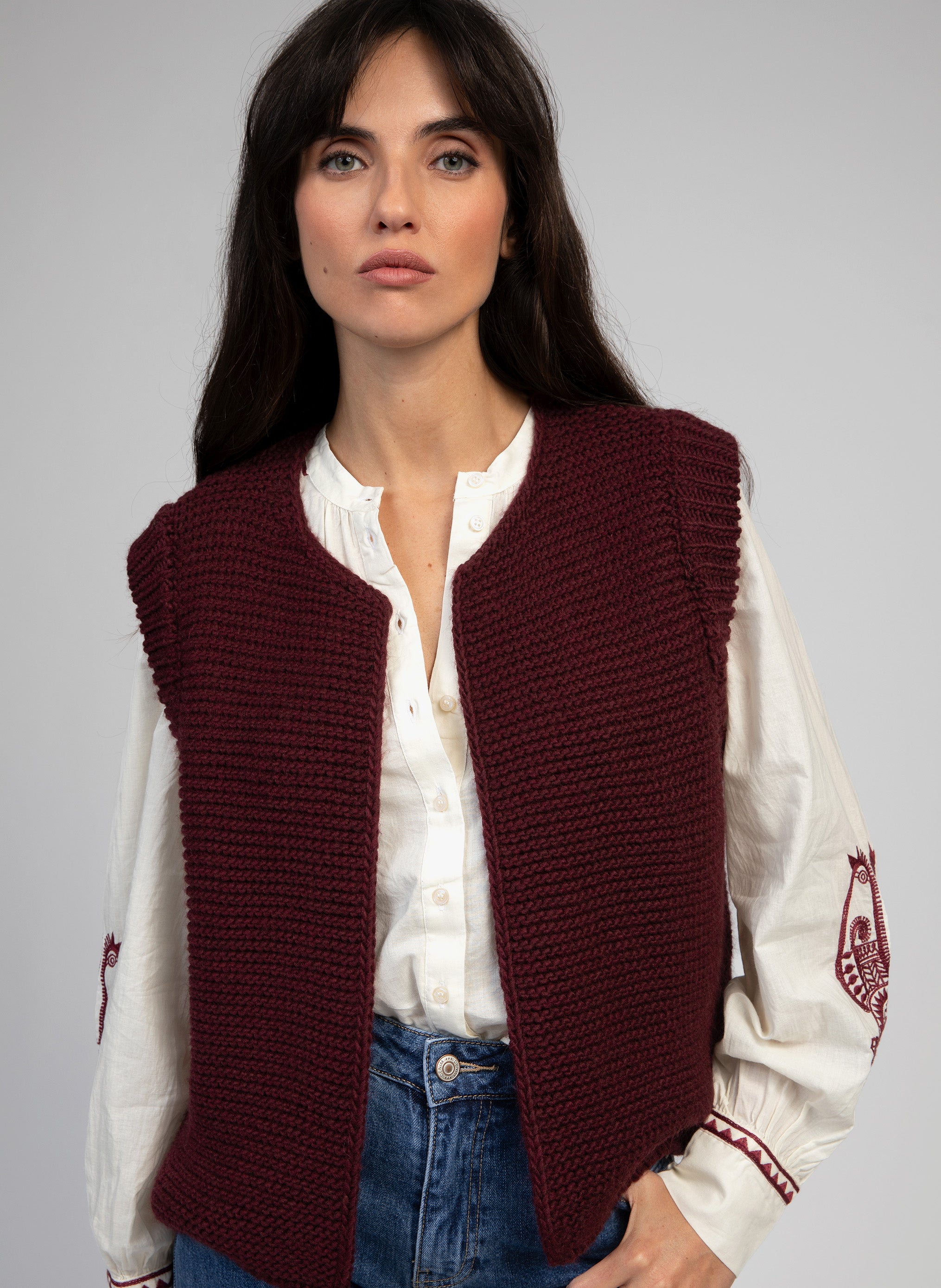 CARDIGAN LEGRINGOU bordeaux