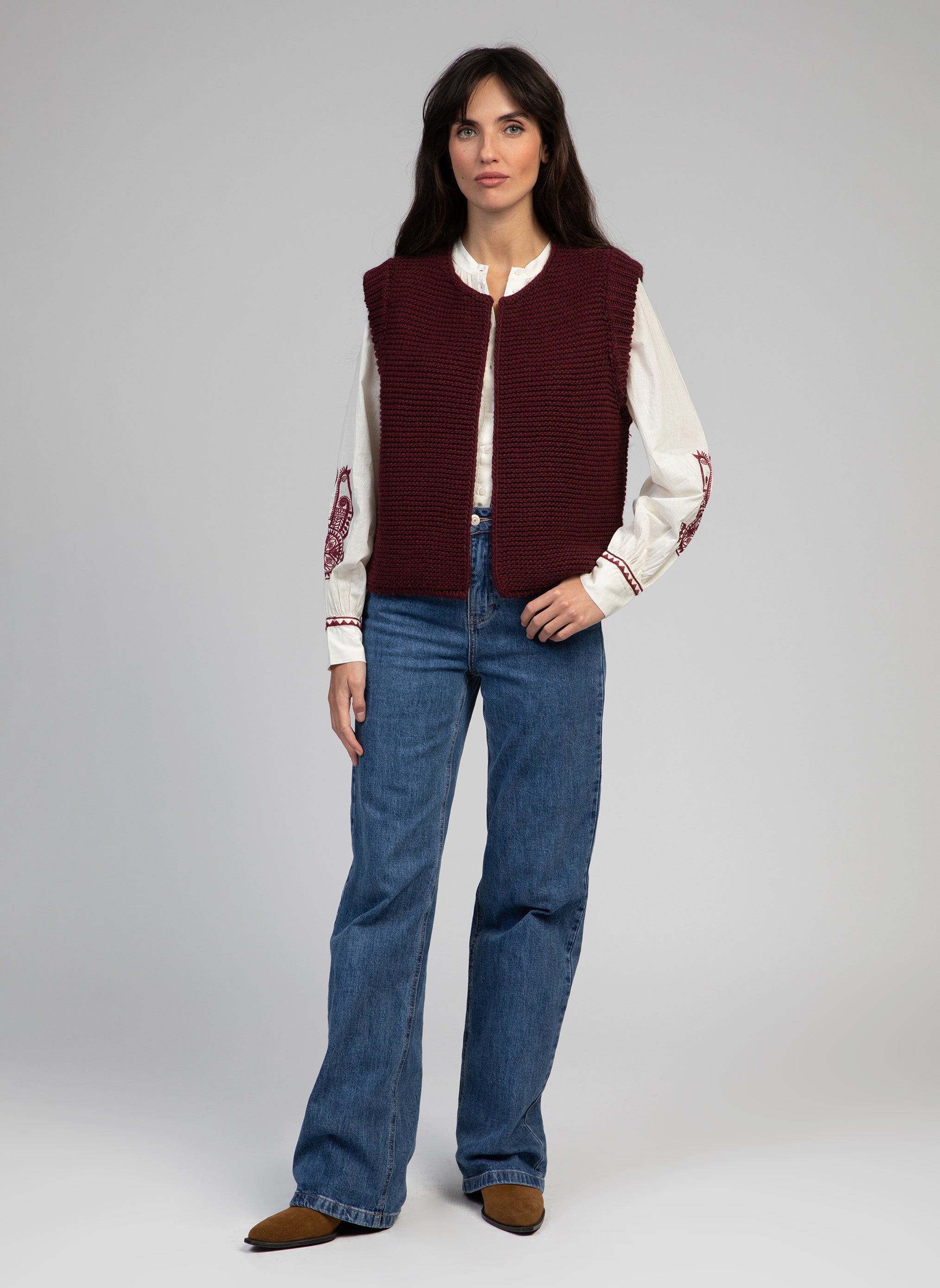 CARDIGAN LEGRINGOU bordeaux