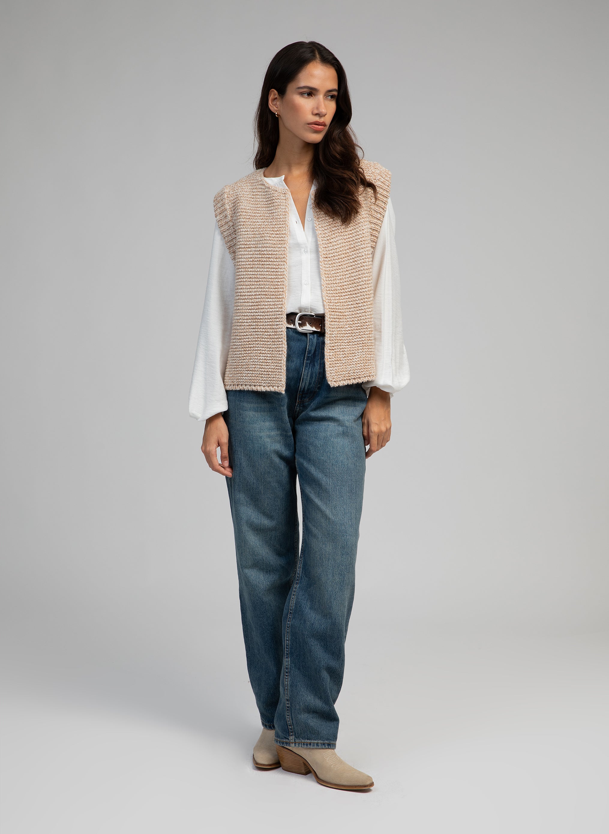 CARDIGAN SANS MANCHE LEGRINGOU CH beige