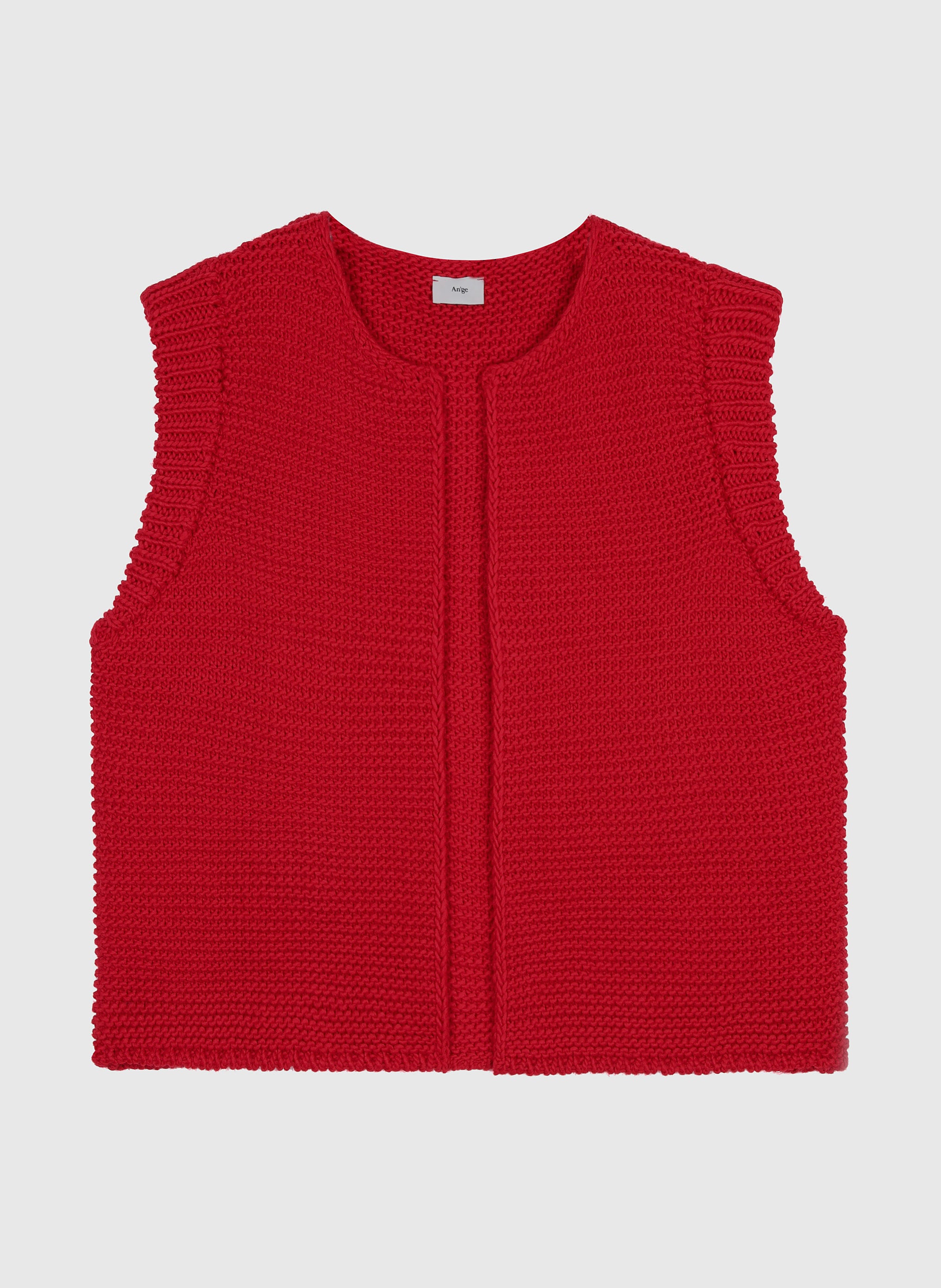 CARDIGAN SANS MANCHE LEGRINGOU rouge
