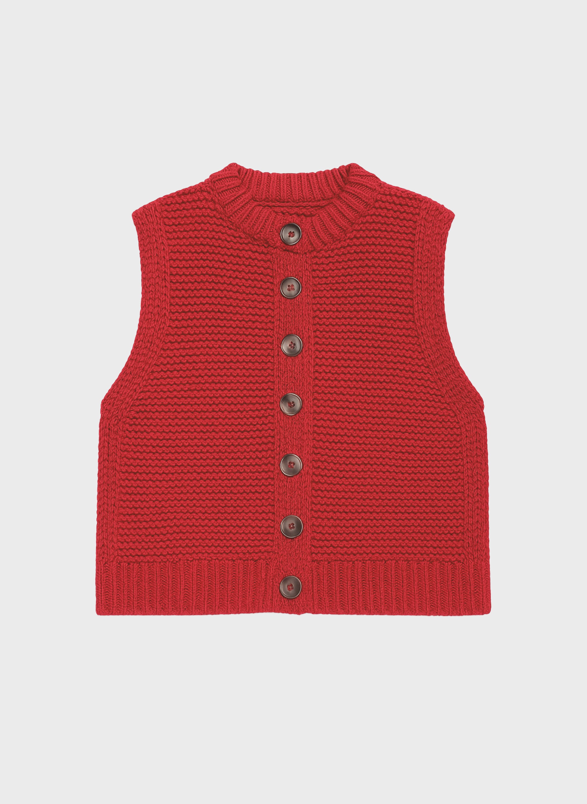 CARDIGAN SANS MANCHE LEJICKY rouge