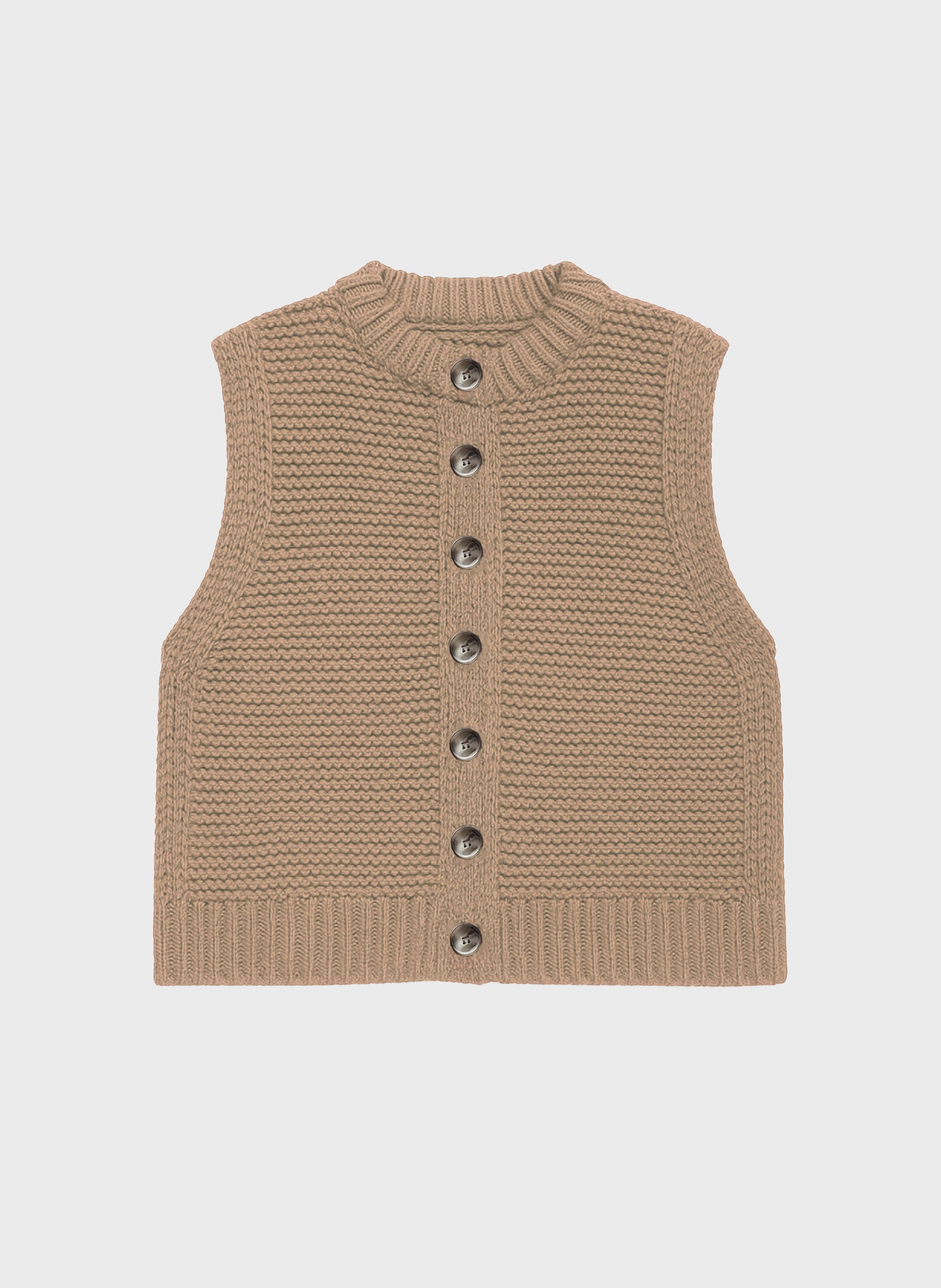 CARDIGAN SANS MANCHE LEJICKY sable