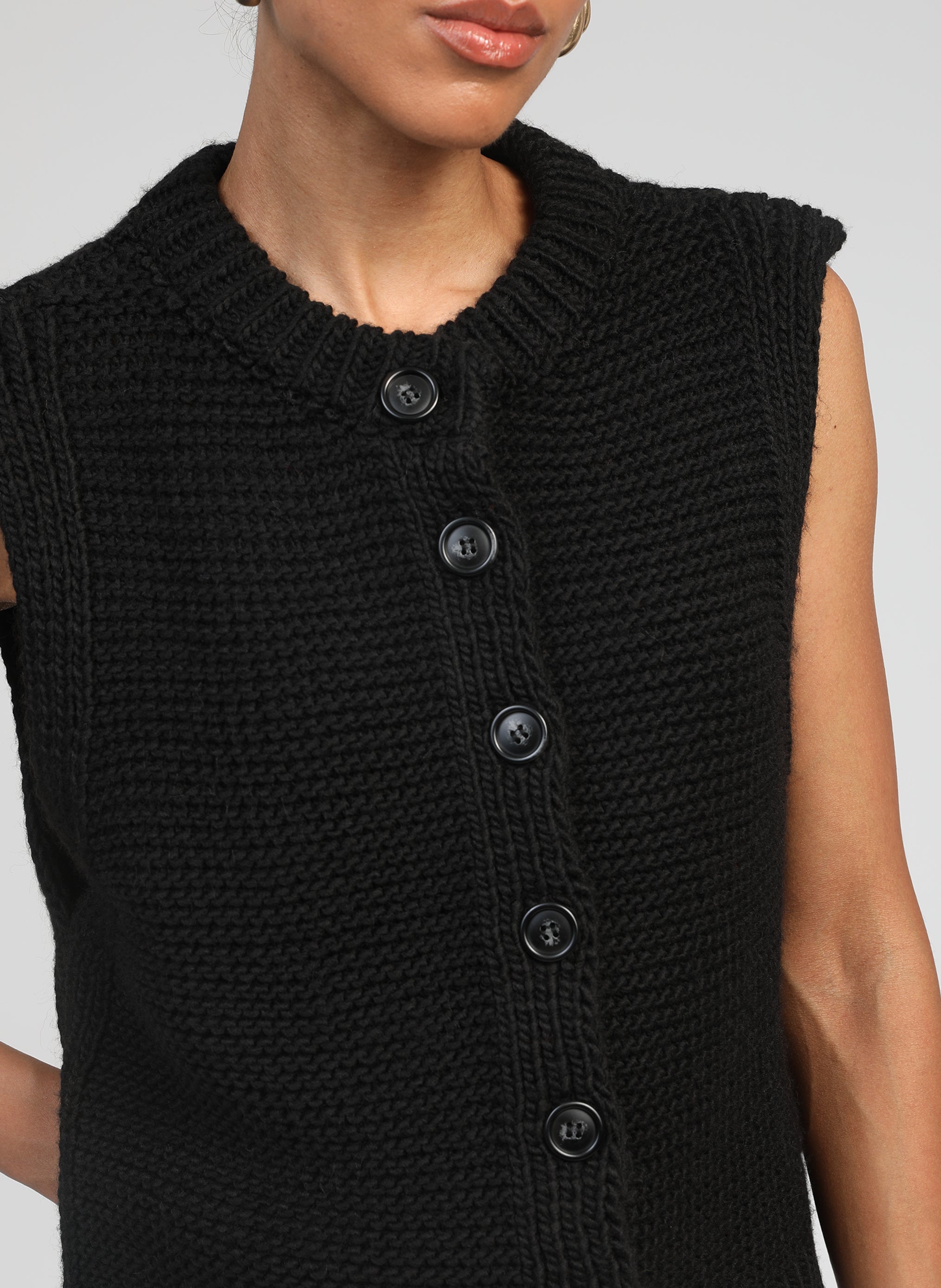 CARDIGAN SANS MANCHE LEJICKY noir