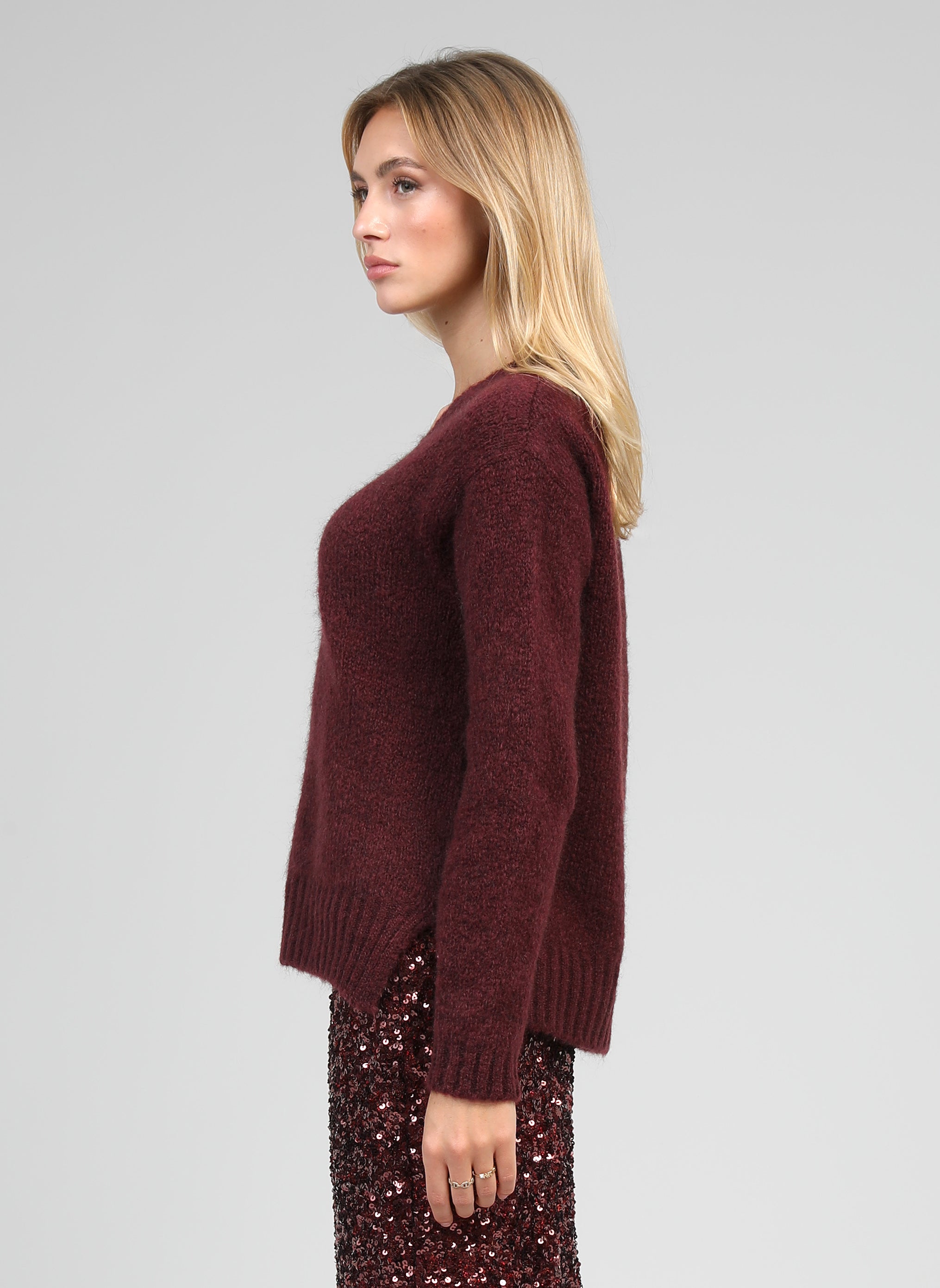 PULL LENOLI bordeaux
