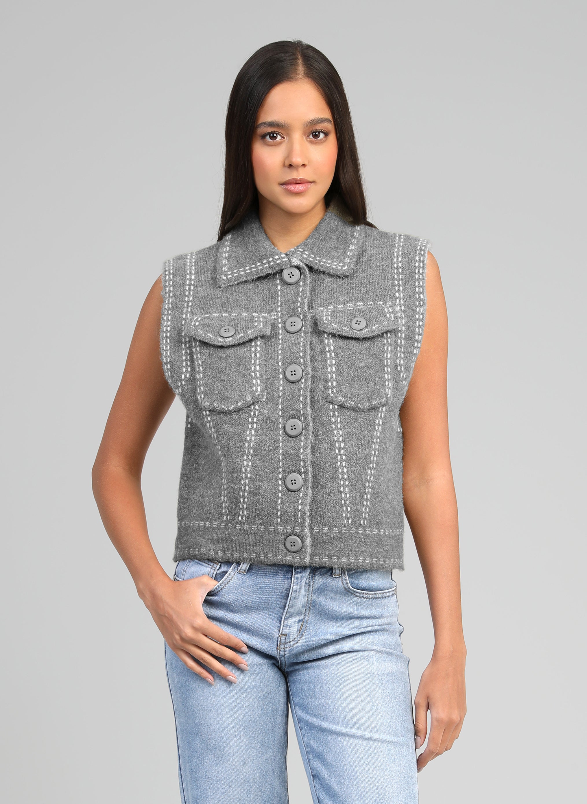 GILET LEWAYNE gris chiné