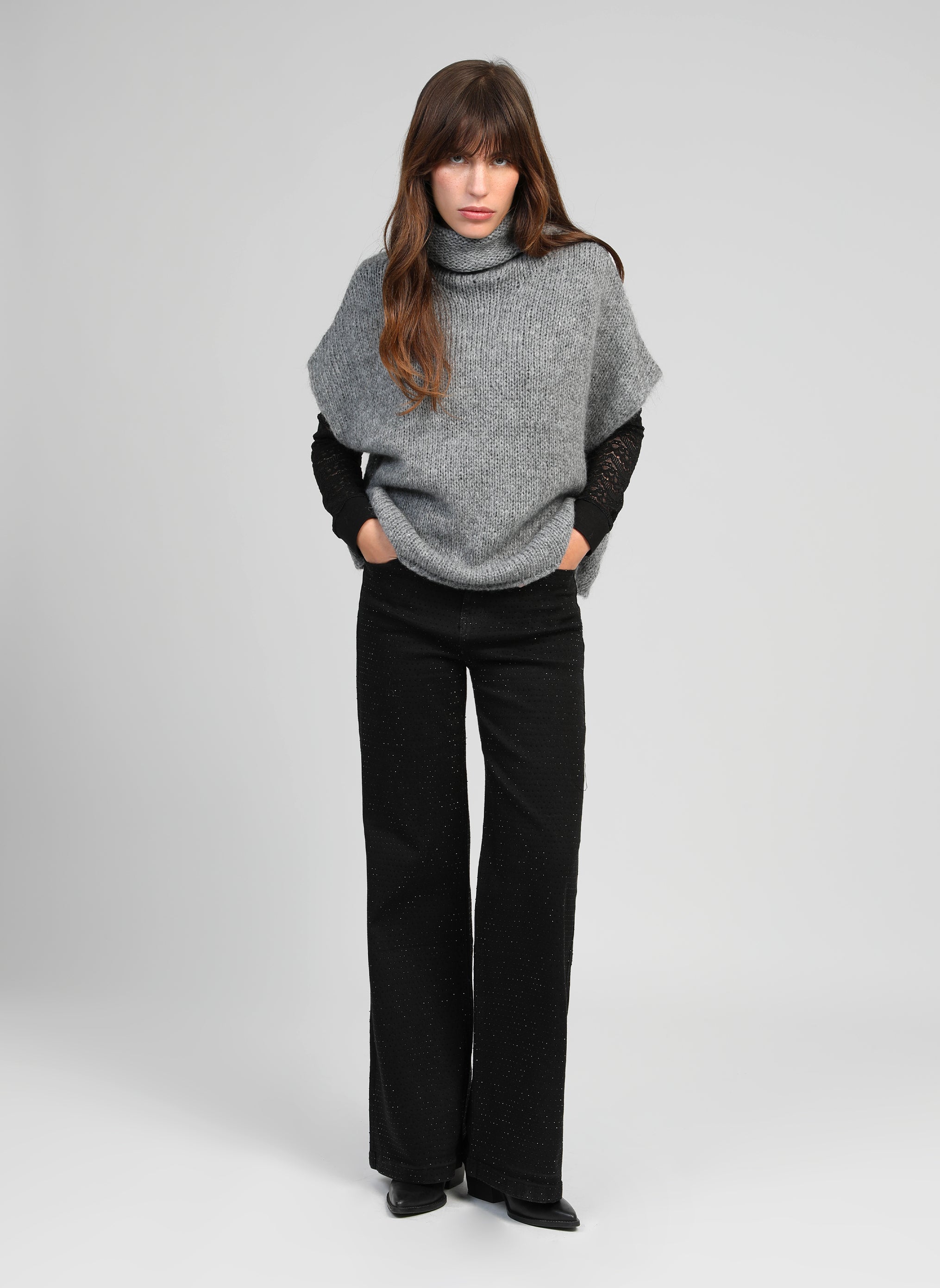 PULL LOKO gris chiné