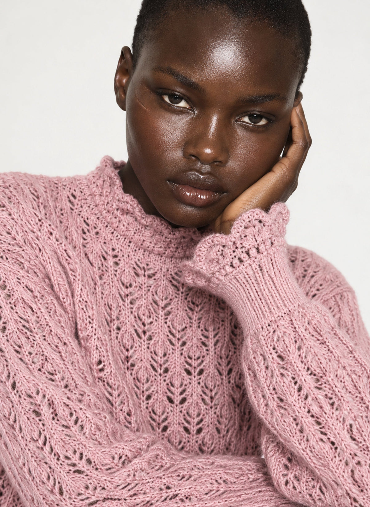 PULL LYSETTE vieux rose