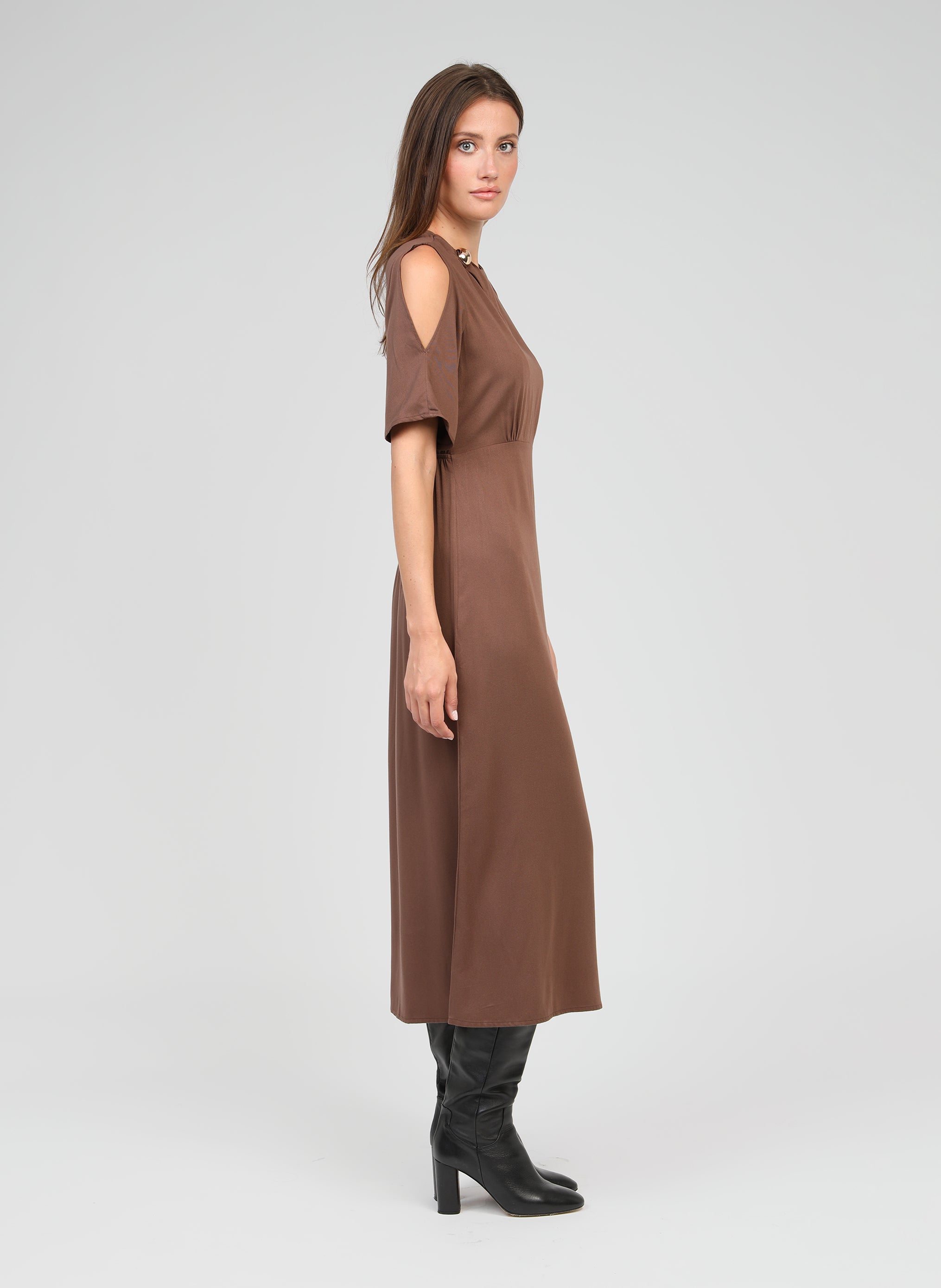 ROBE LONGUE MAELSA marron