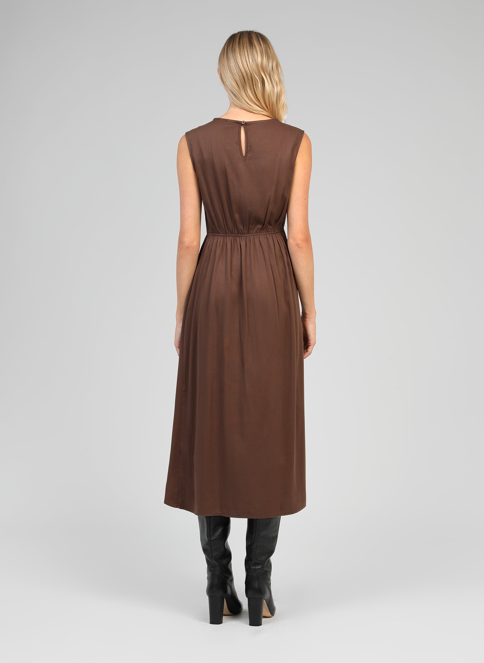 ROBE LONGUE MALEONY marron