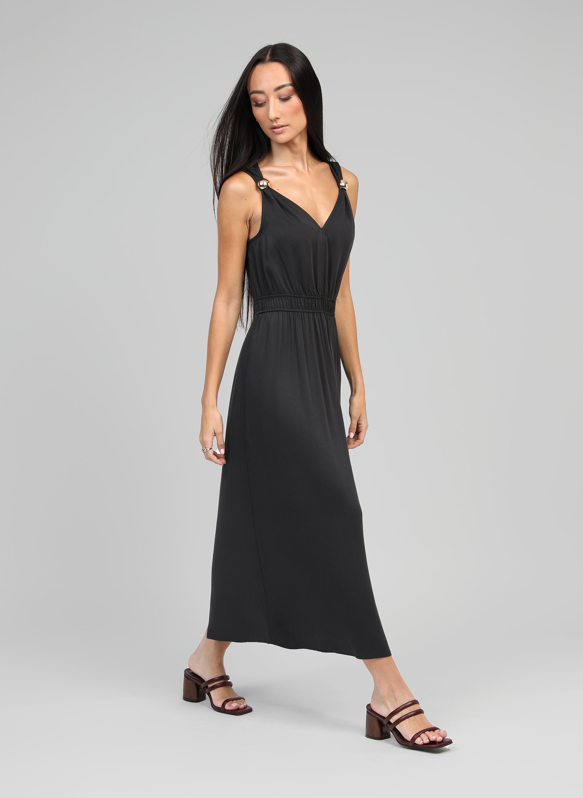 ROBE MIDI MALOUISA carbone