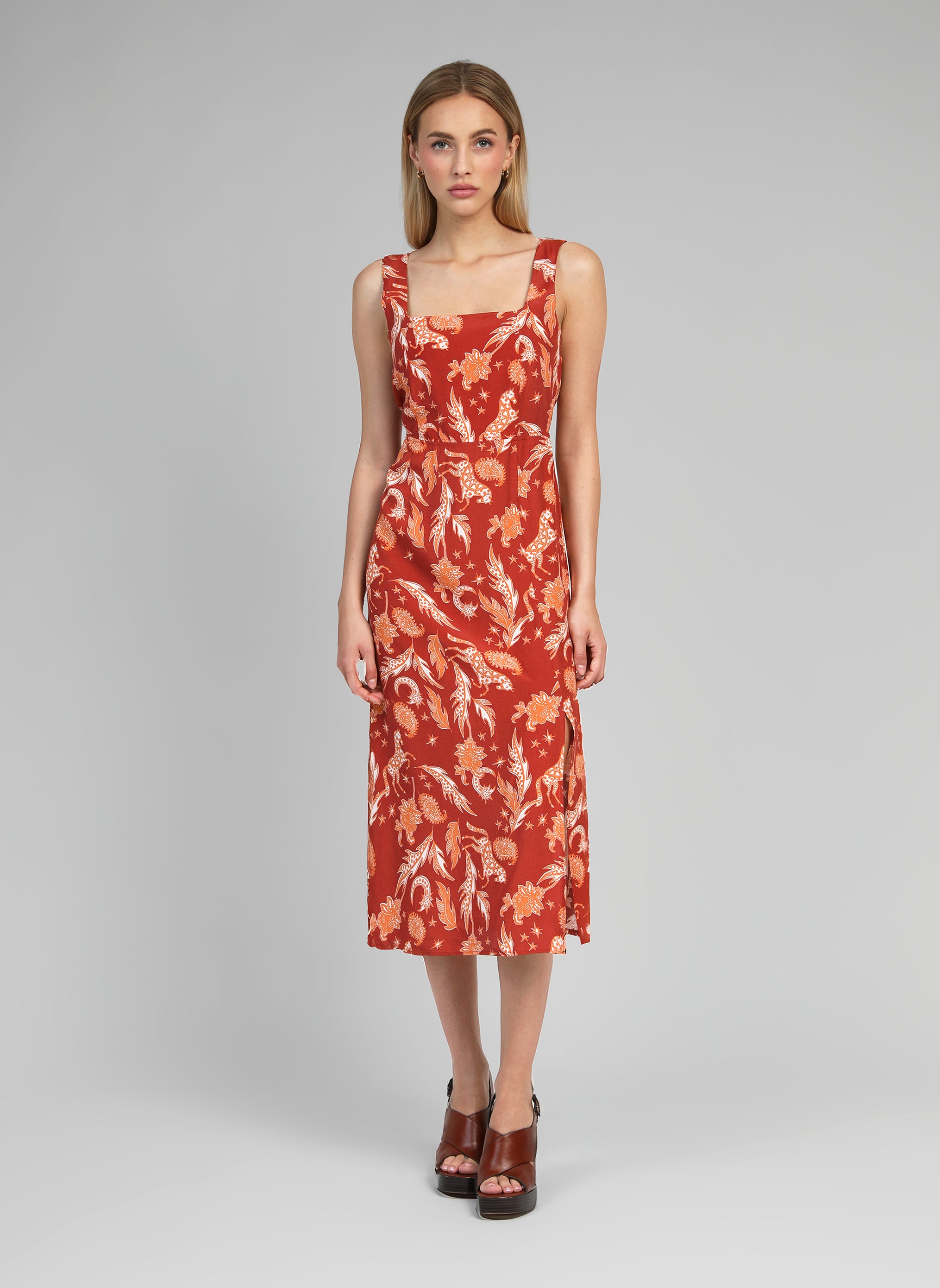 ROBE MIDI MANILY fleche terracotta