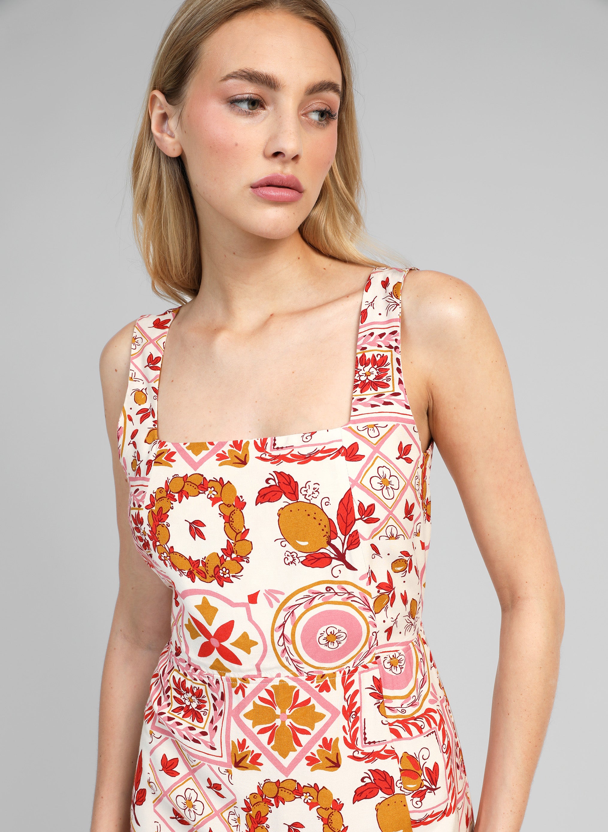 MANILY MIDI DRESS pink rizzo