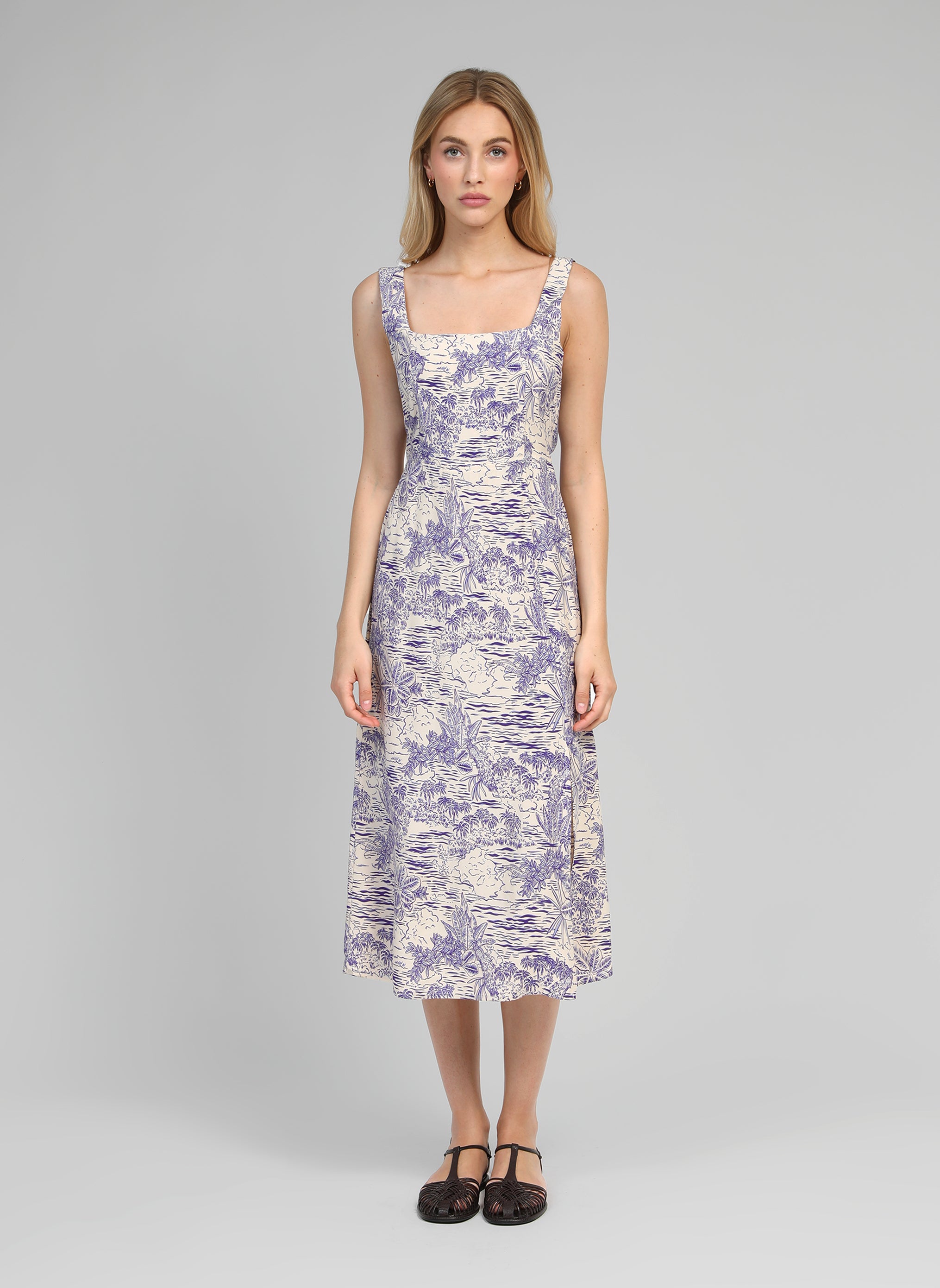 MIDI DRESS MANILY sajo blue