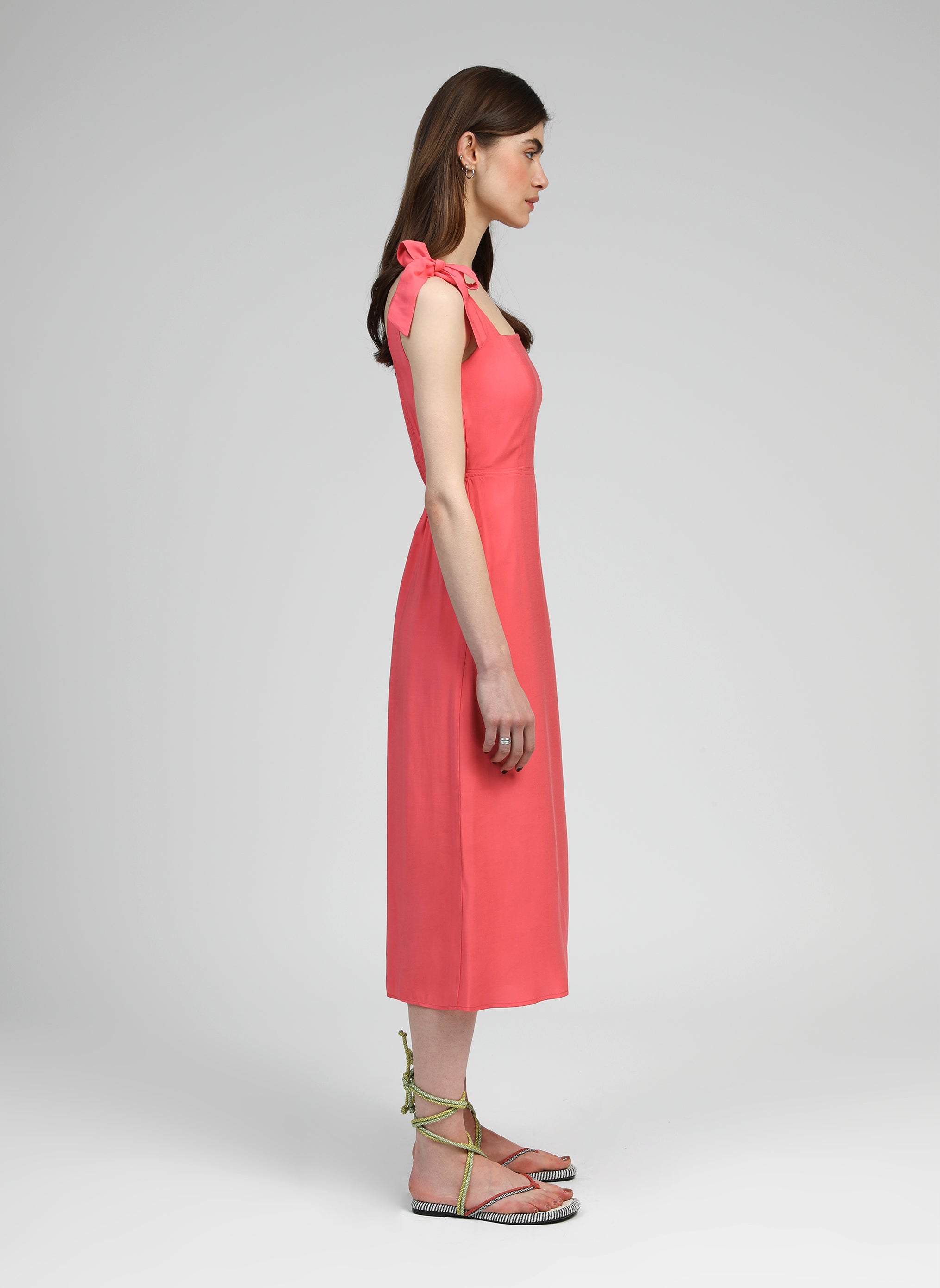 ROBE MIDI MANTA corail