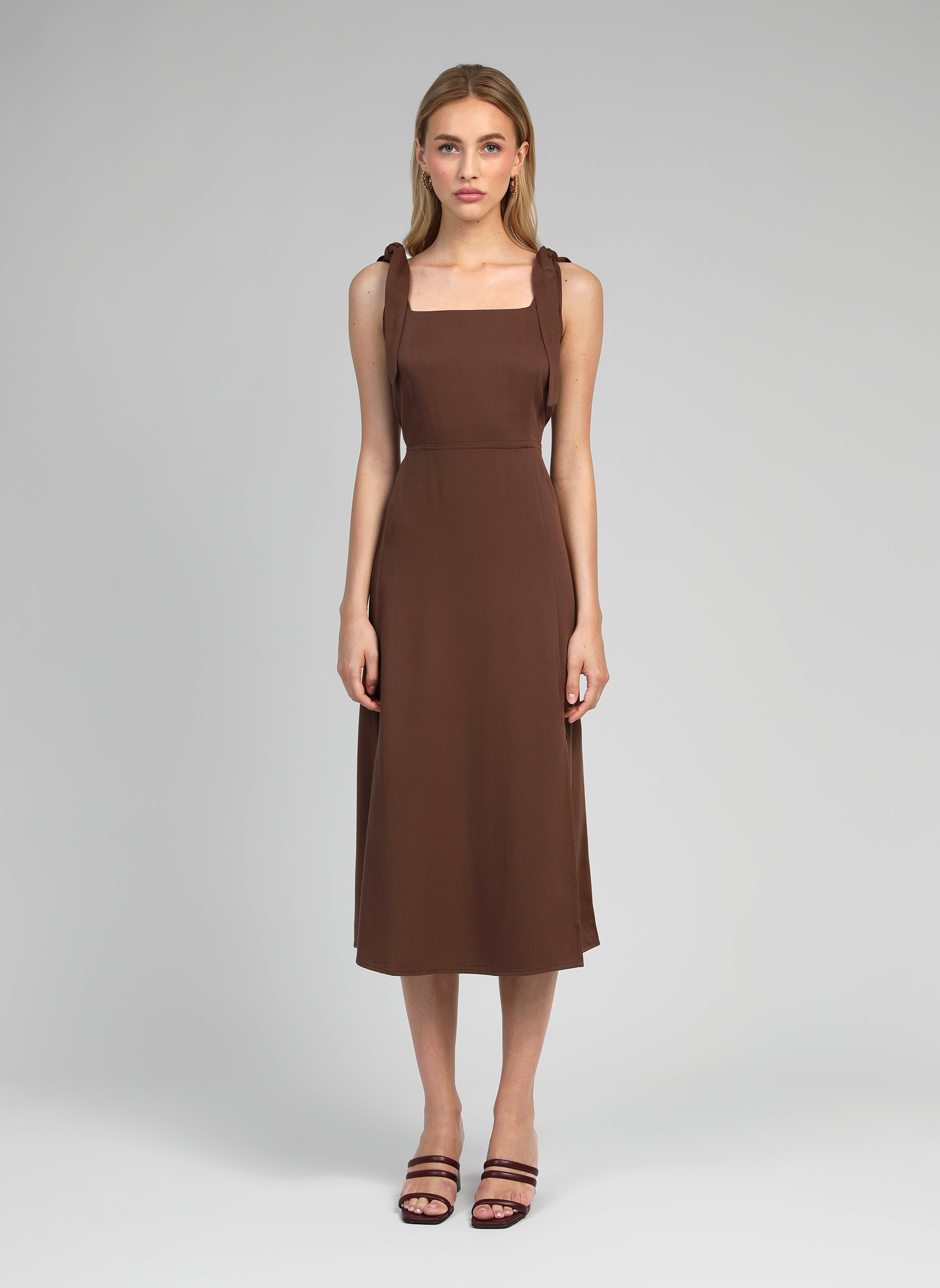 MANTIA brown MIDI DRESS