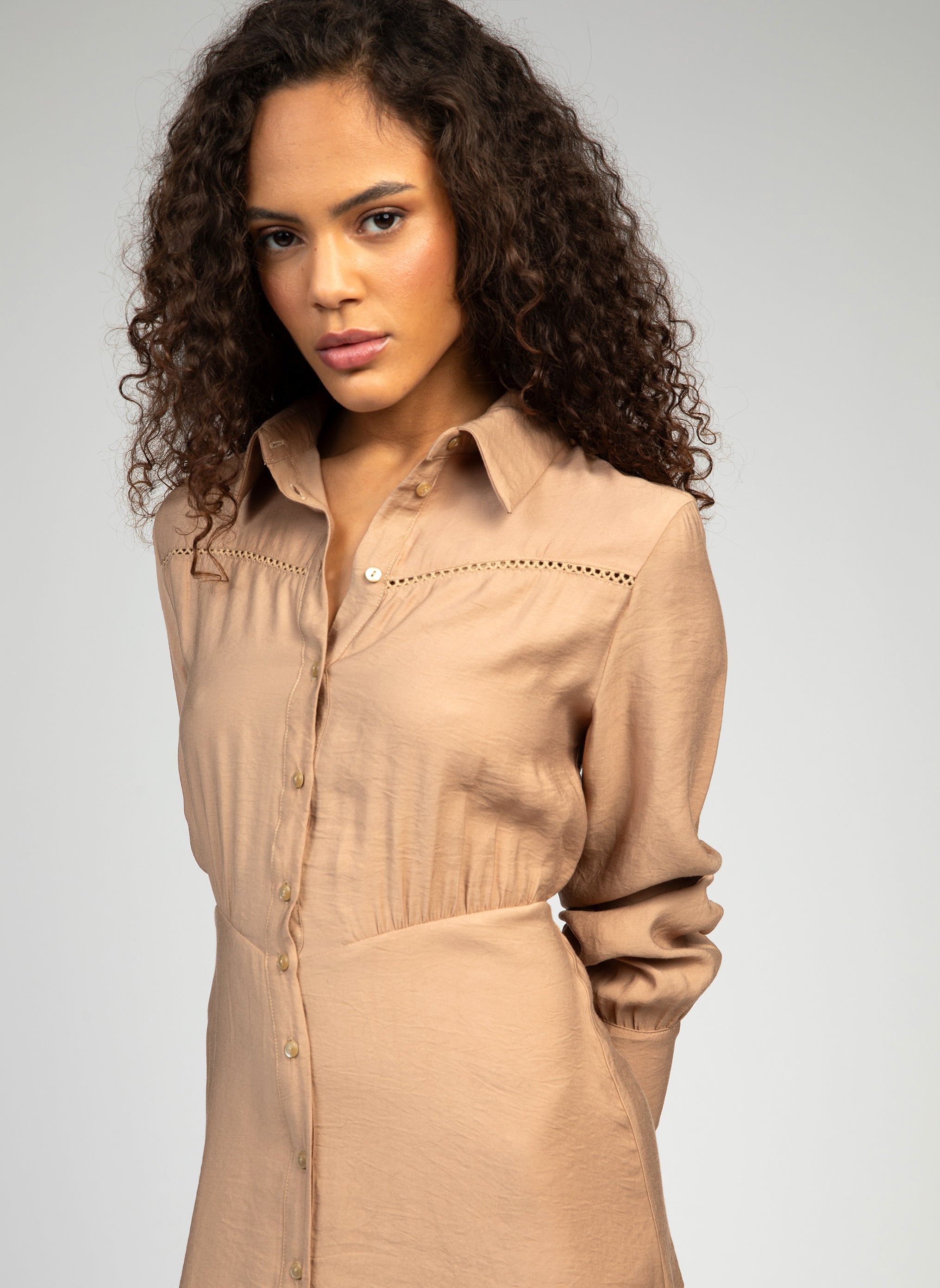 ROBE LONGUE MARBARA noisette