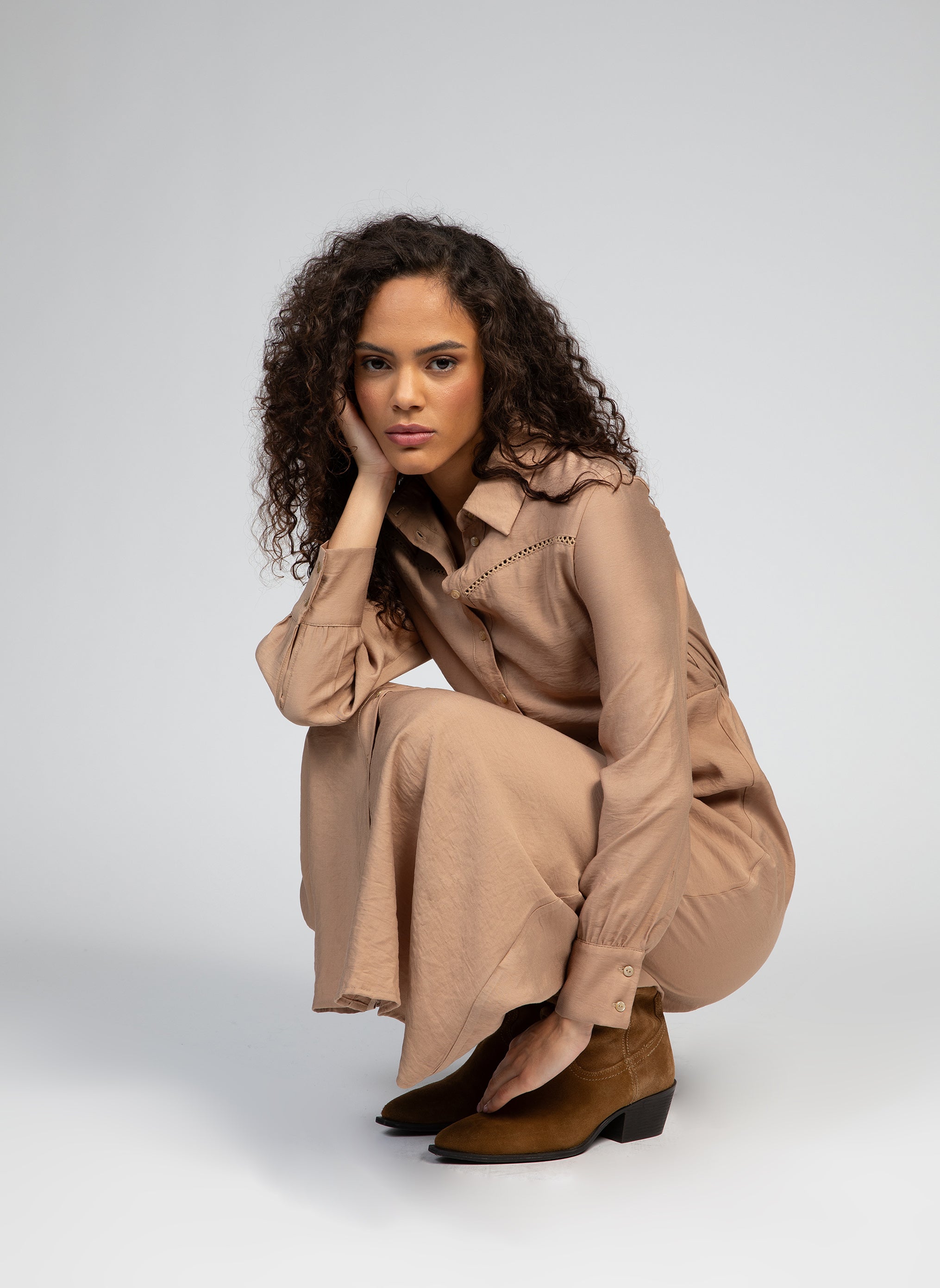 ROBE LONGUE MARBARA noisette