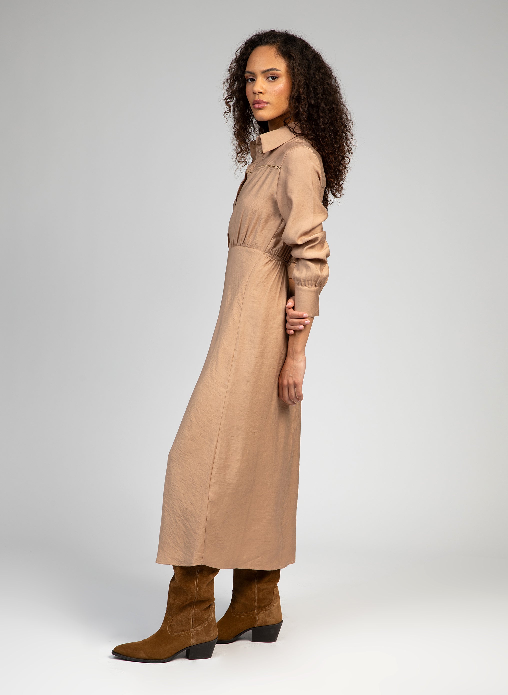 ROBE LONGUE MARBARA noisette