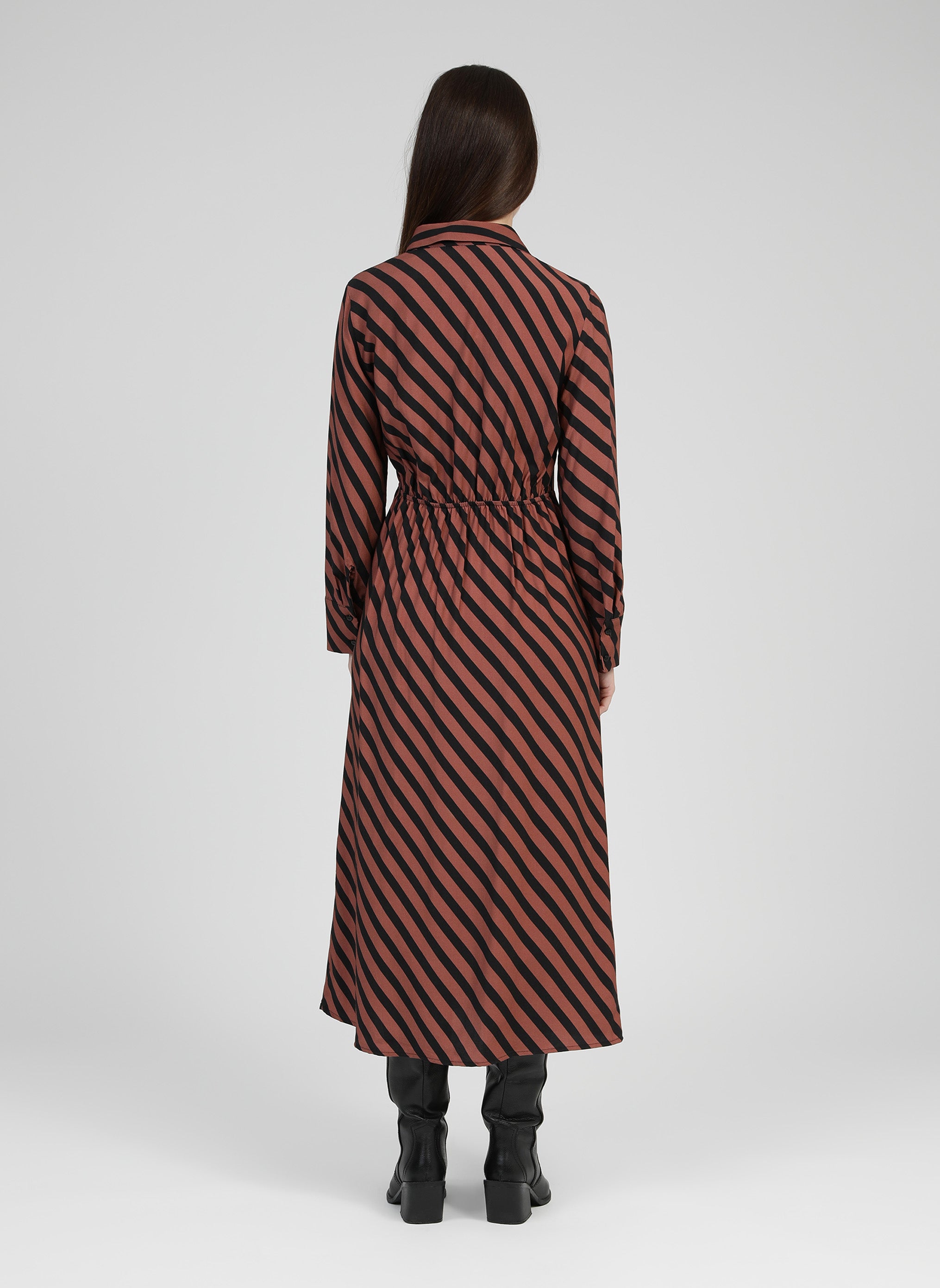 ROBE LONGUE MATARA stipe chocolat