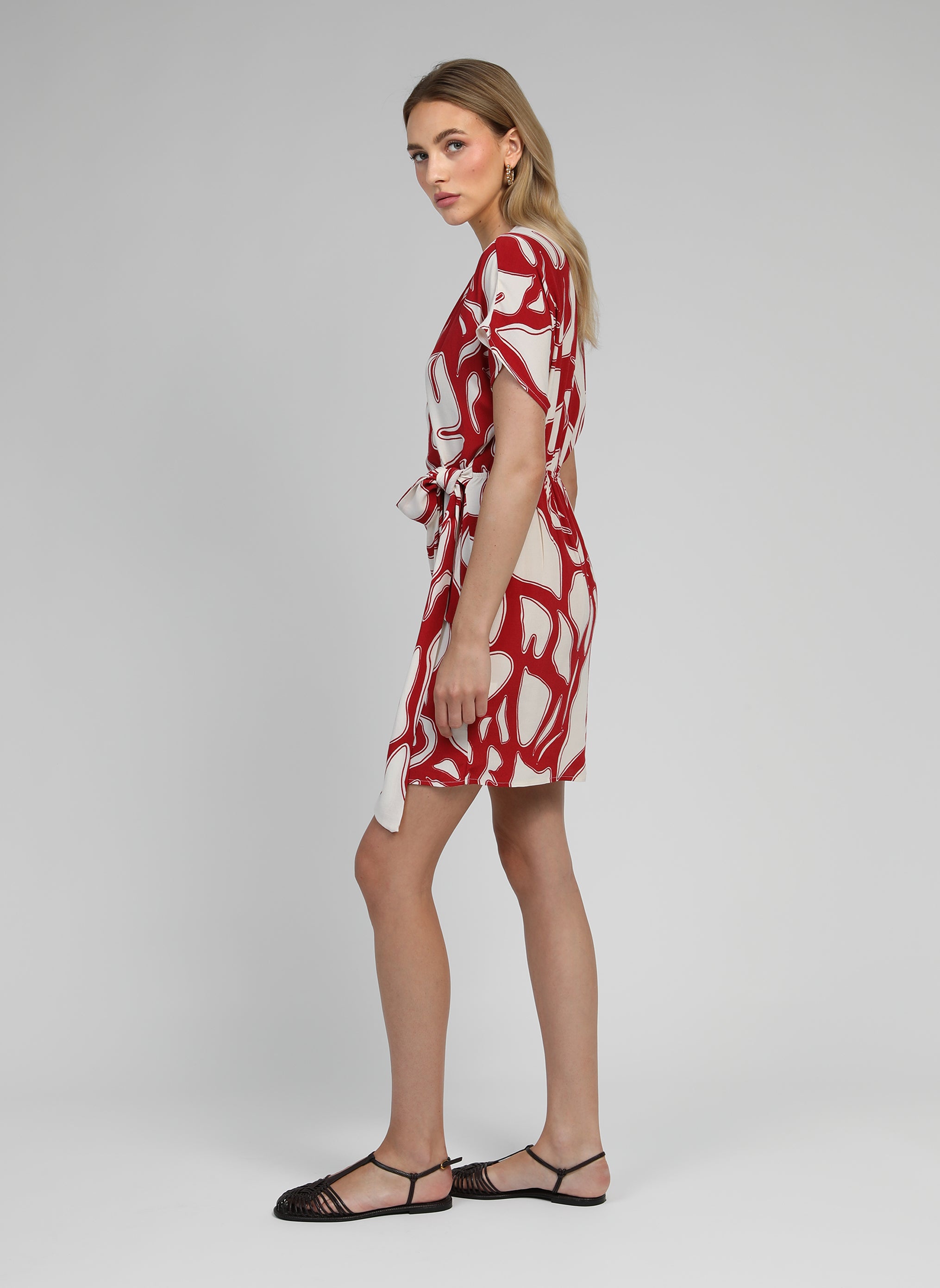 ROBE COURTE MELANIA flame cerise