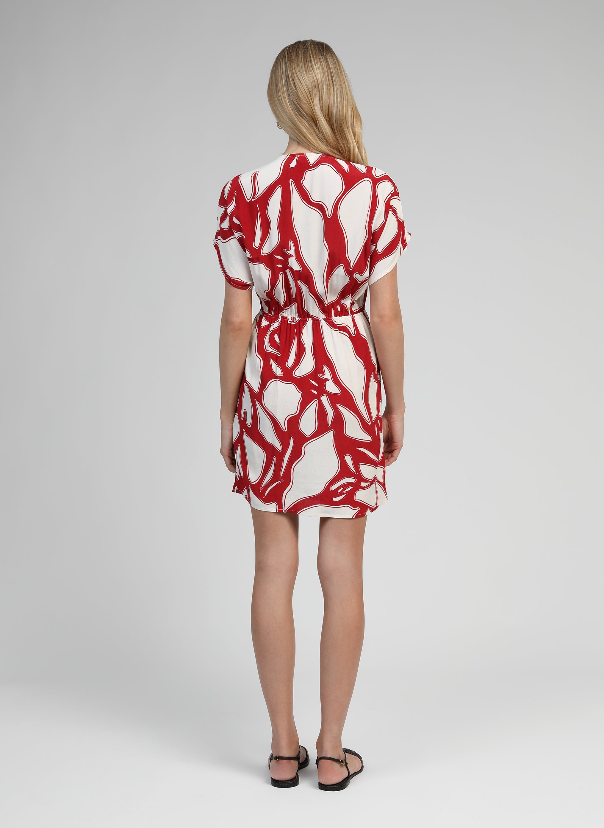 ROBE COURTE MELANIA flame cerise