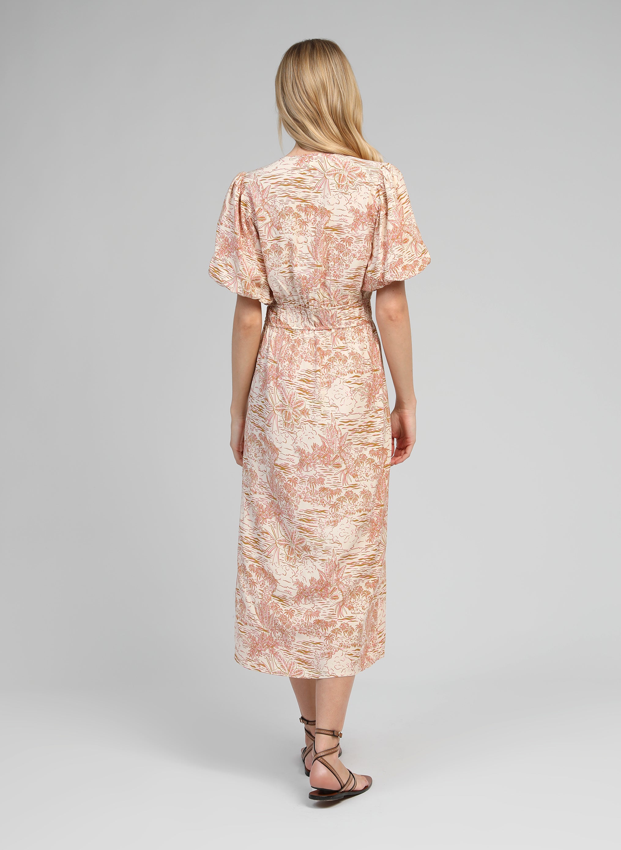 VESTIDO MELILA MIDI josas ocre