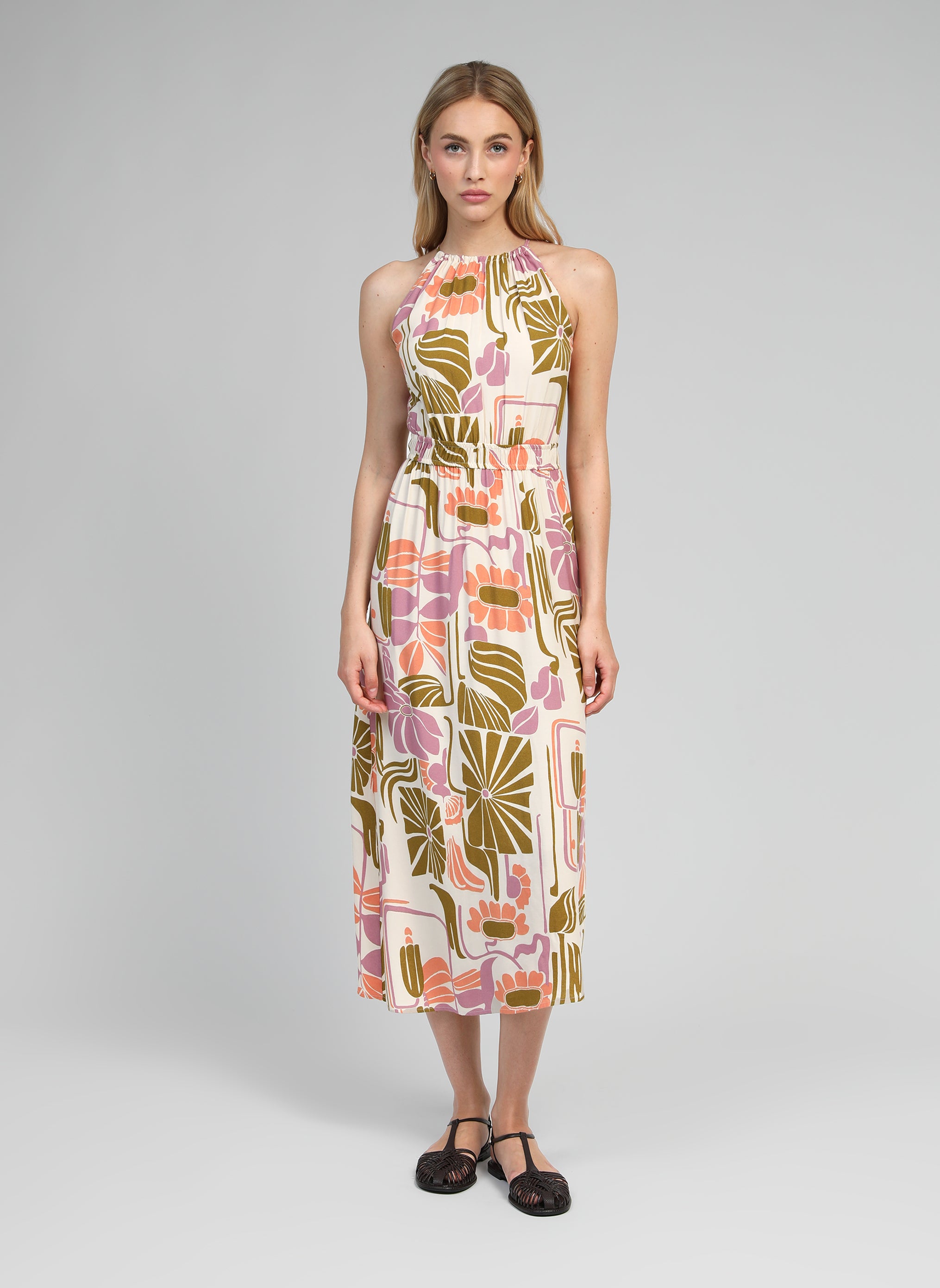 VESTIDO LARGO MENDA tima ecru