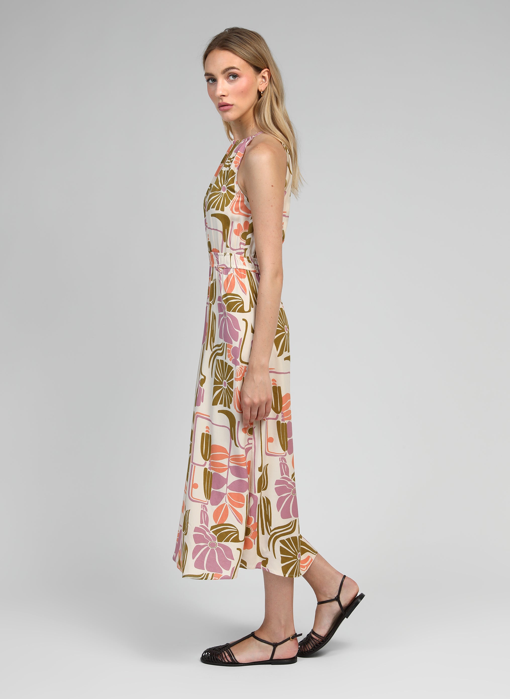 VESTIDO LARGO MENDA tima ecru