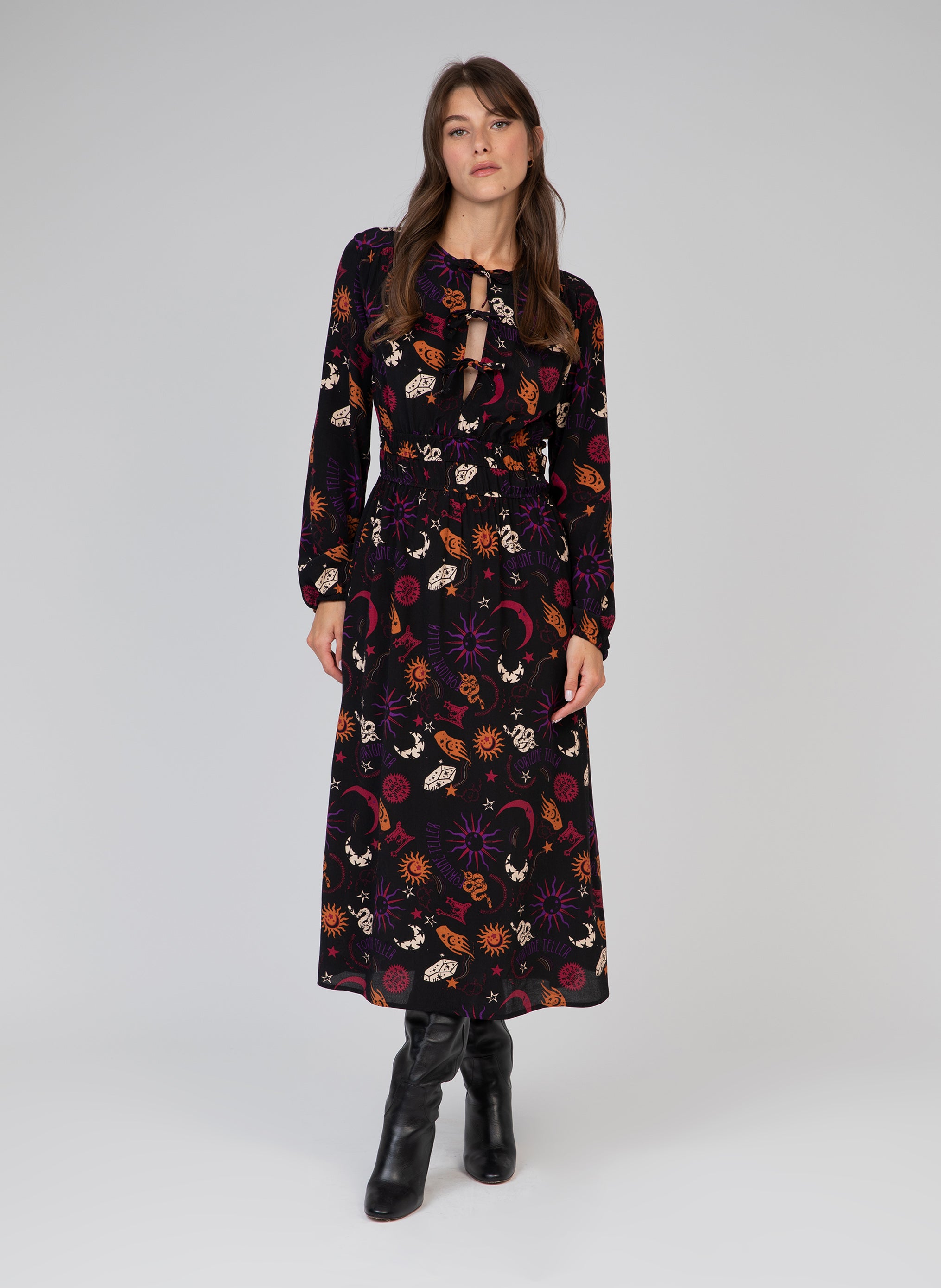 ROBE LONGUE MERIVA bohème noir