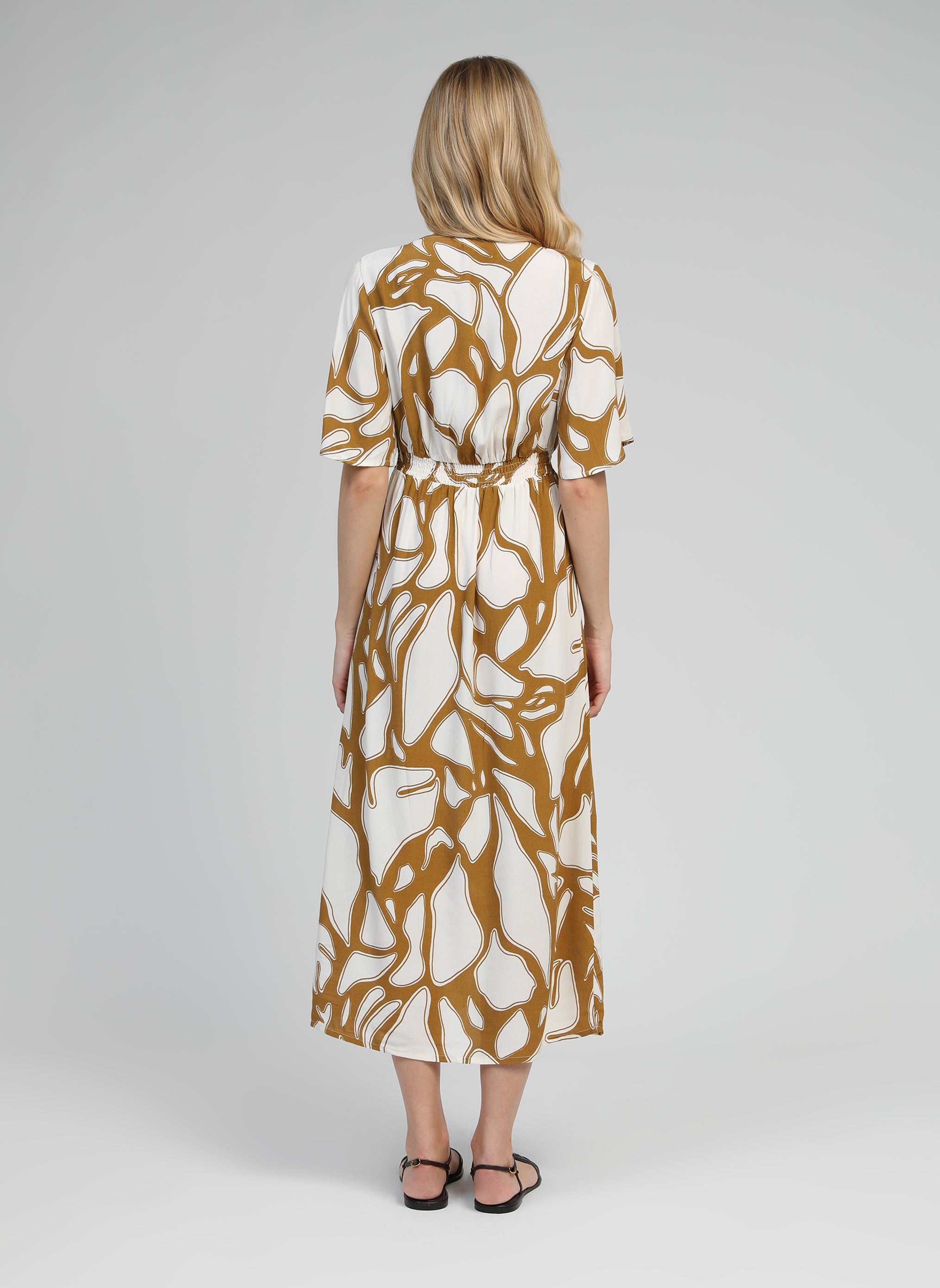 VESTIDO LARGO MESUNA oliva llama