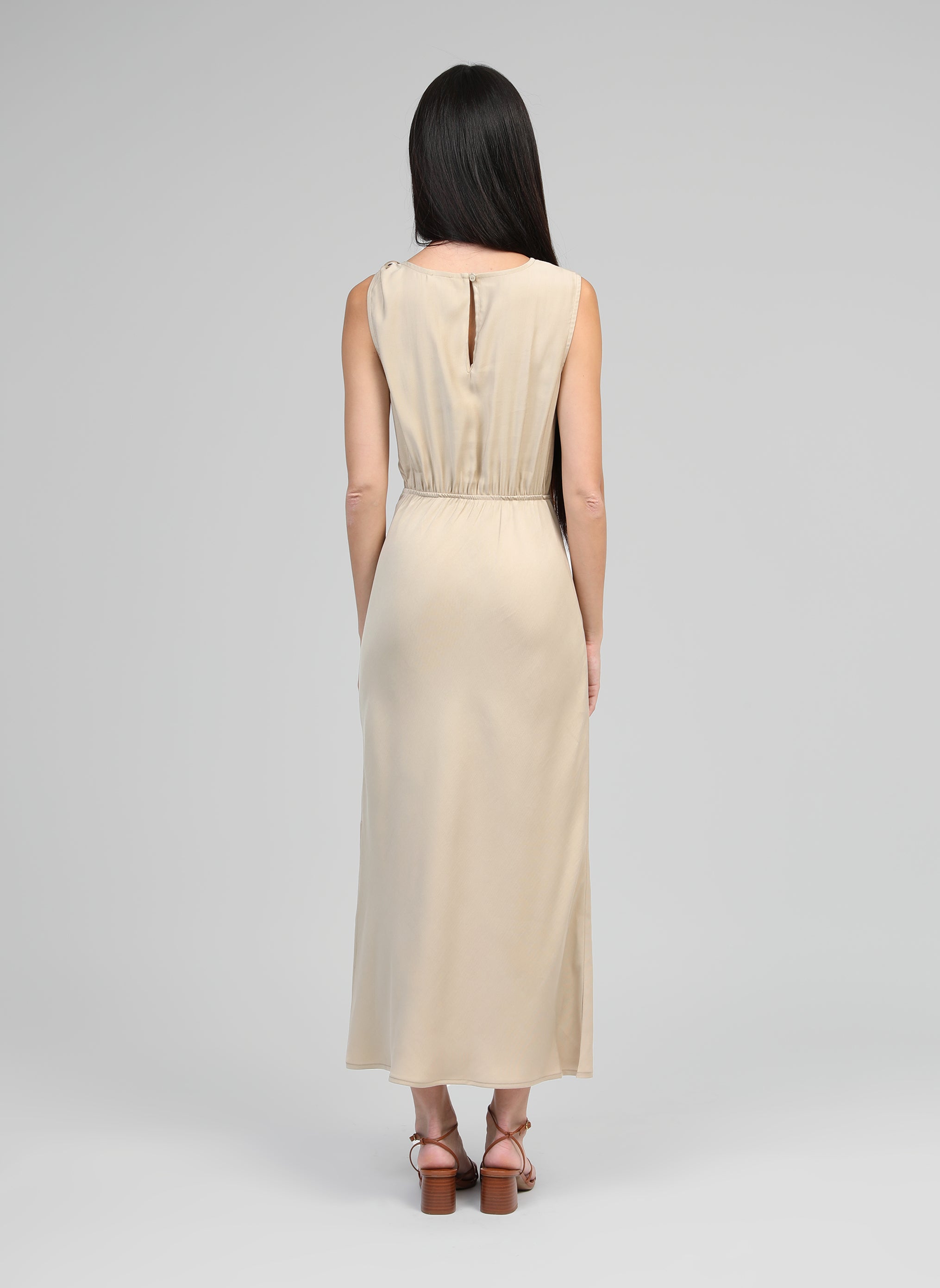 MIRKA beige MIDI DRESS