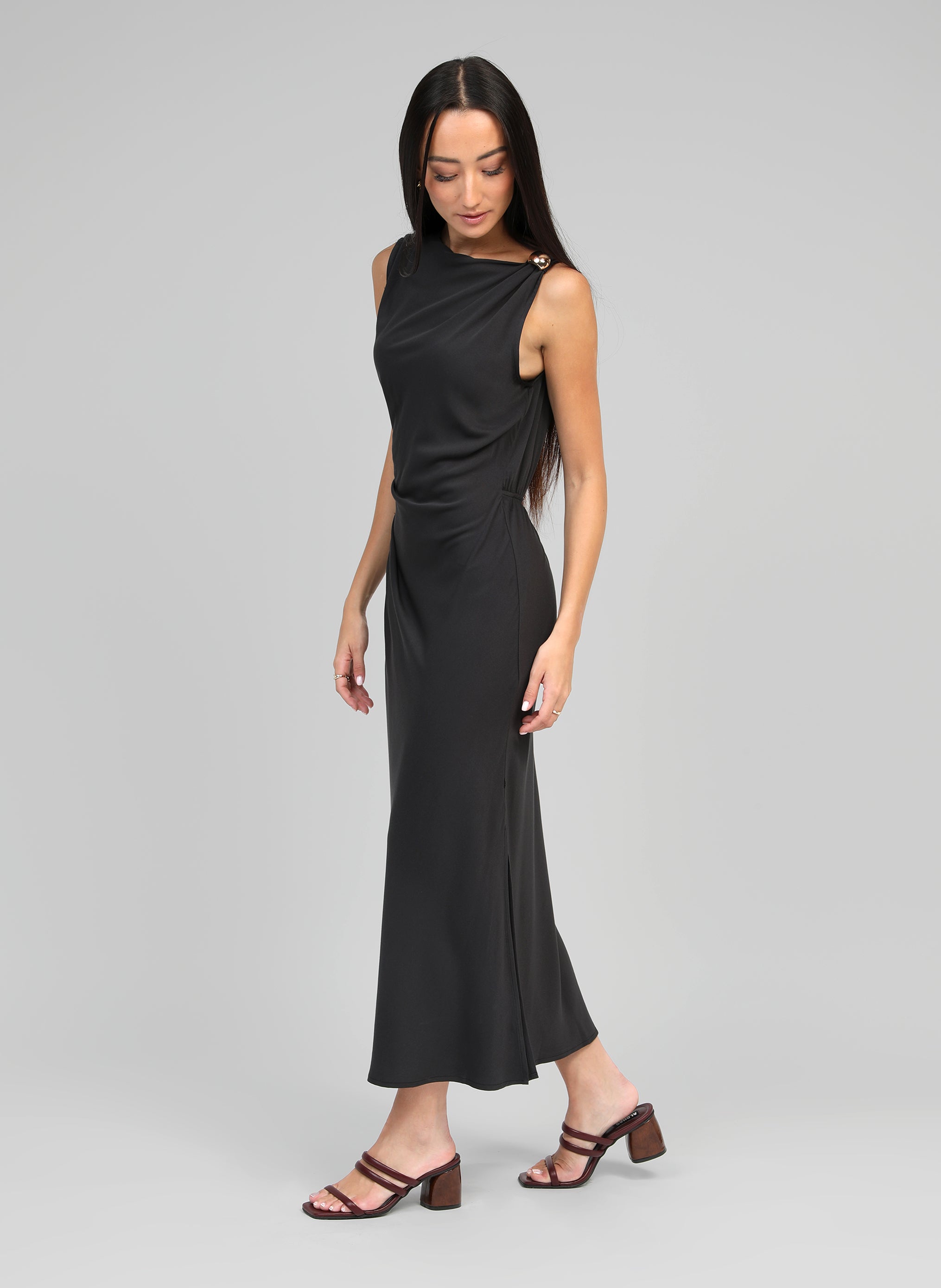ROBE MIDI MIRKY carbone