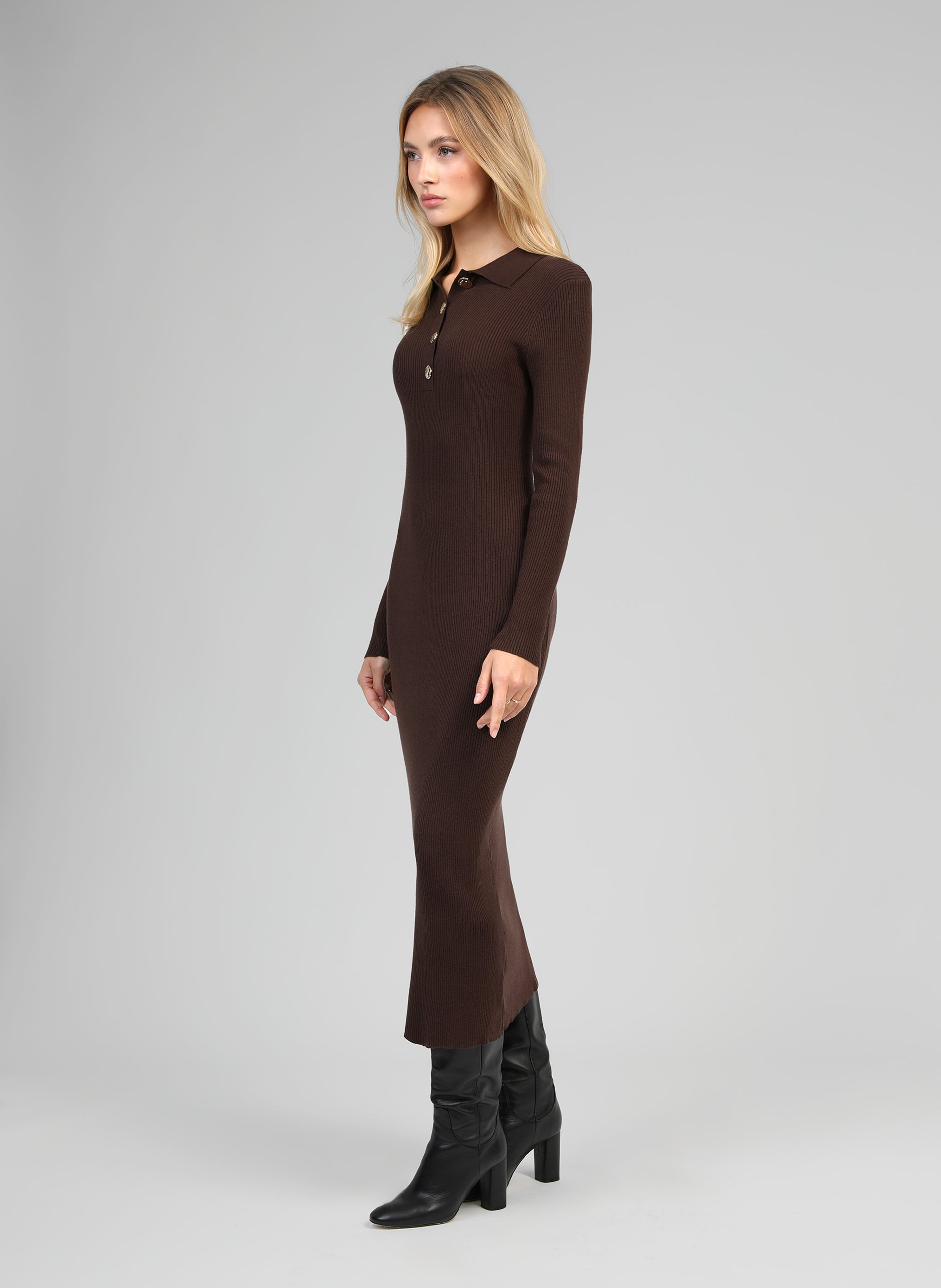 ROBE LONGUE NABOLO marron